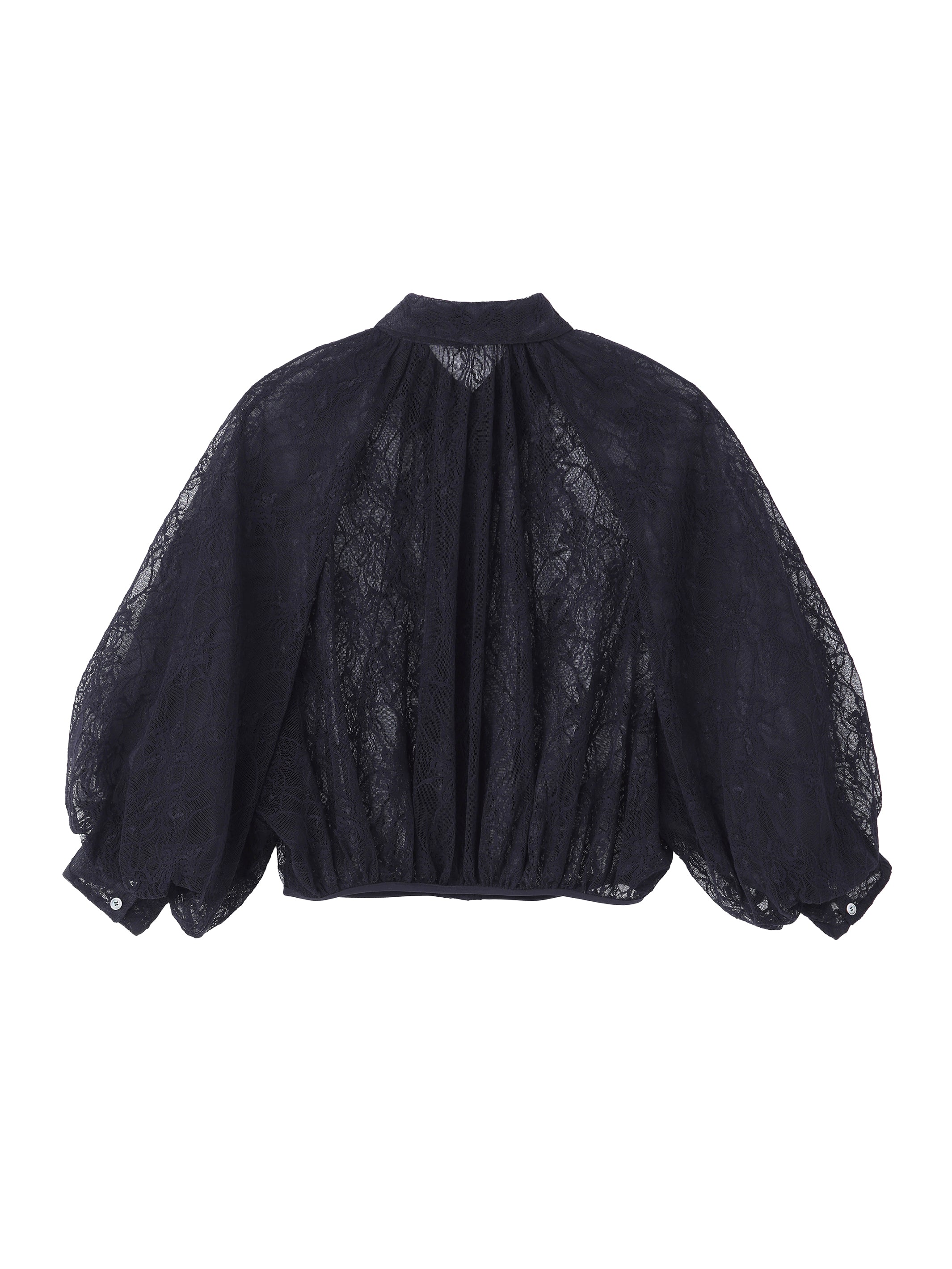 FROWER LACE BALLOON SLEEVE BLOUSE