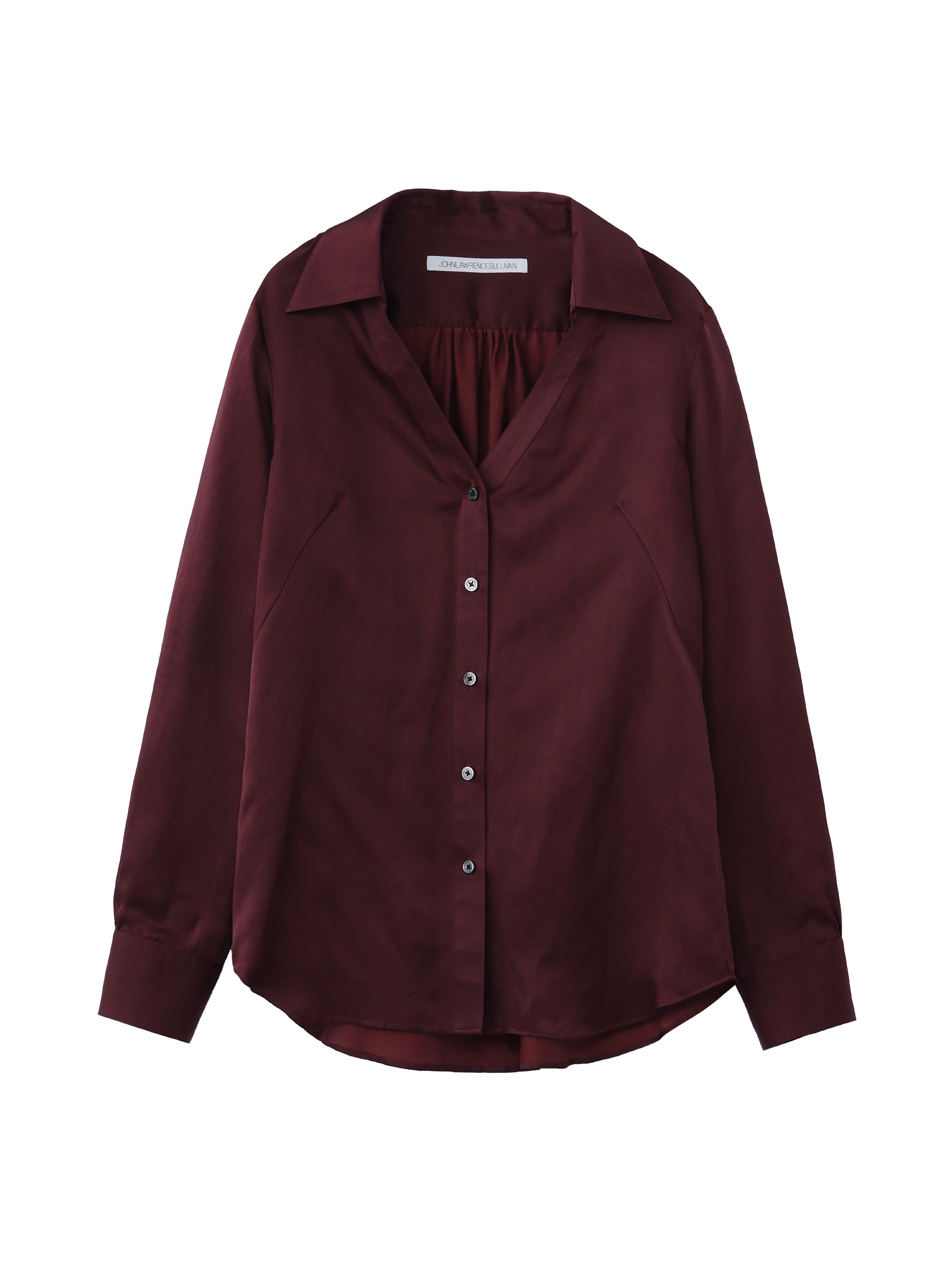 SATIN OPEN COLLAR SHIRT