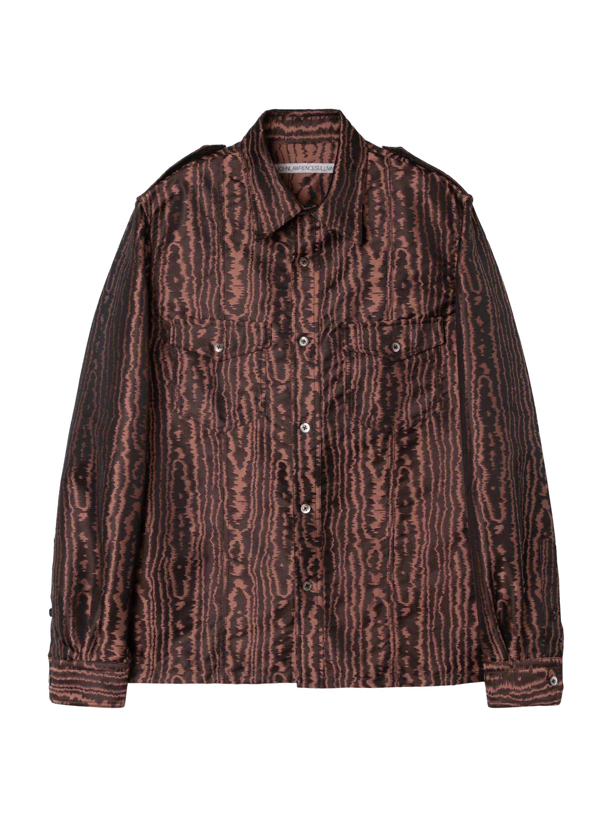 Moire Jacquard Military Shirt