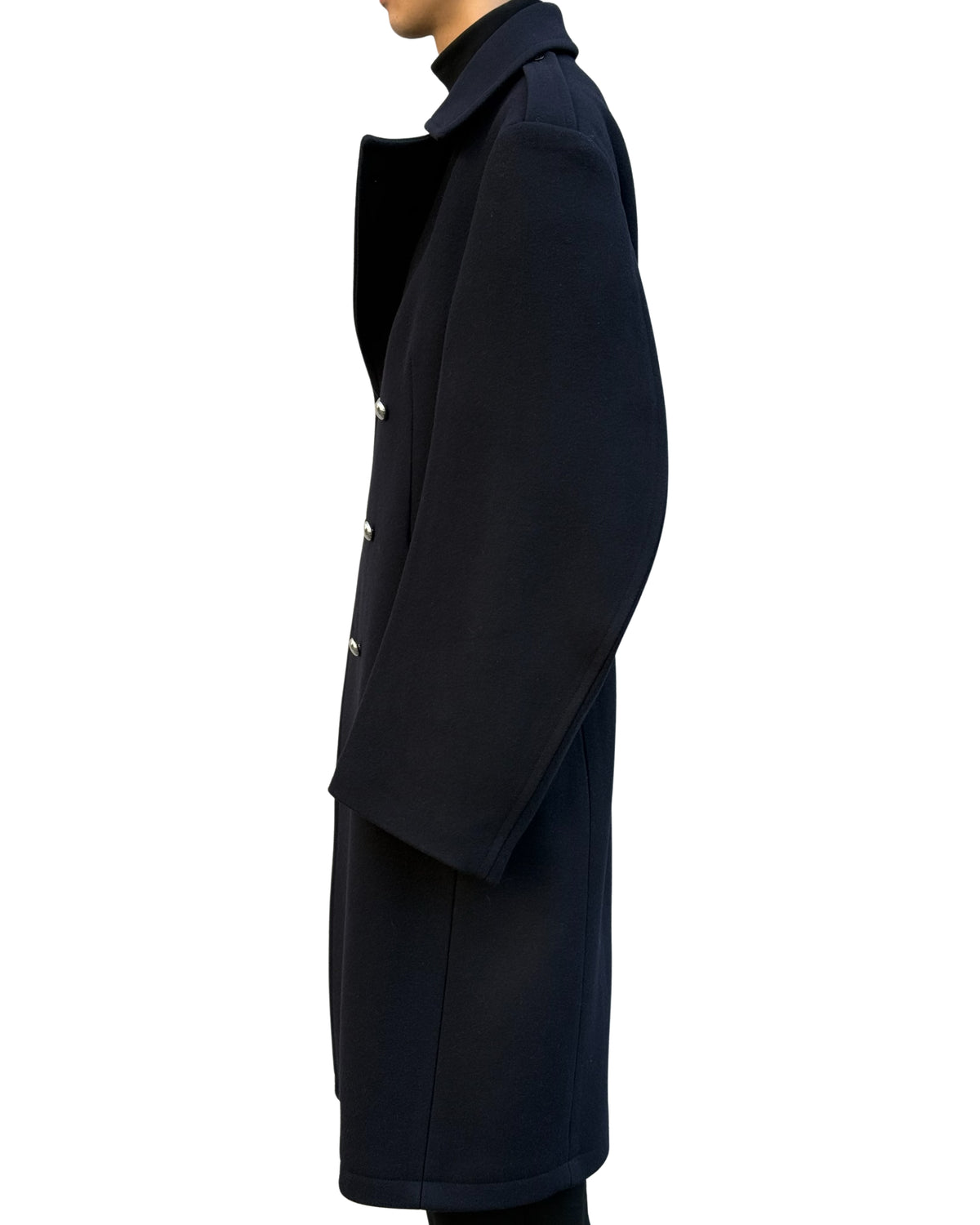 MELTON MASSIVE ROUNDED SLEEVE DOUBLE BREASTED COAT