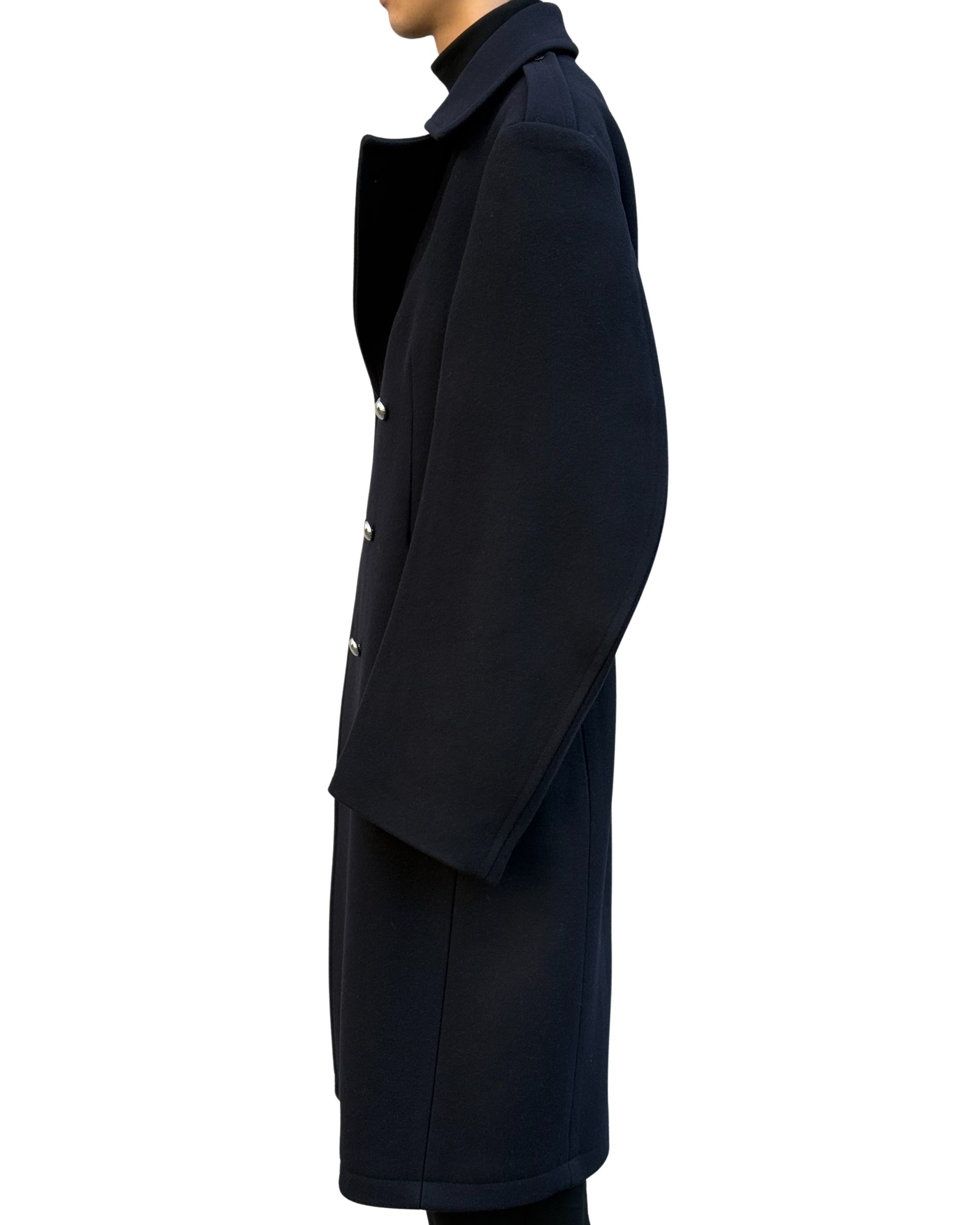 MELTON MASSIVE ROUNDED SLEEVE DOUBLE BREASTED COAT