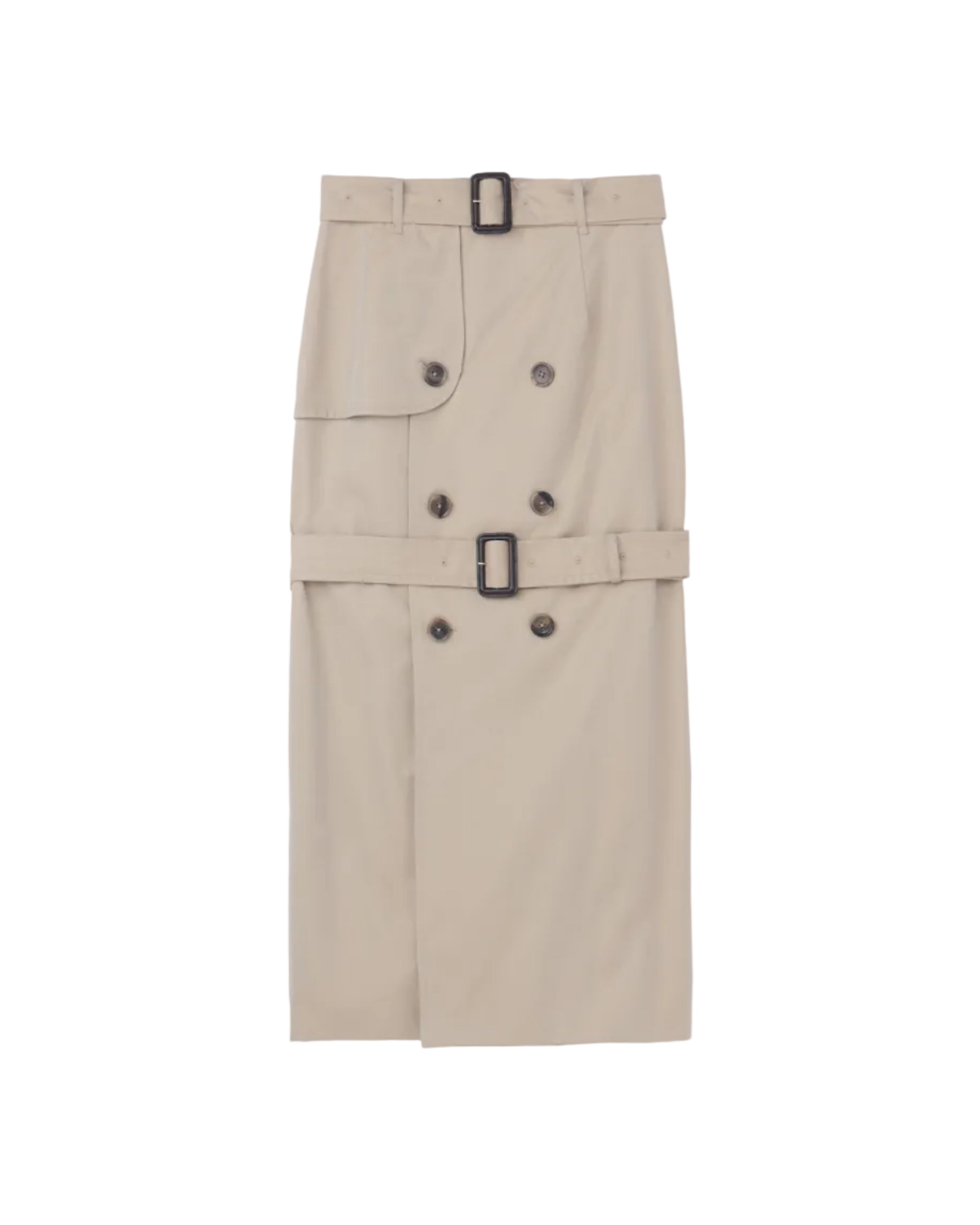 TWILL TRENCH SKIRT | BEIGE