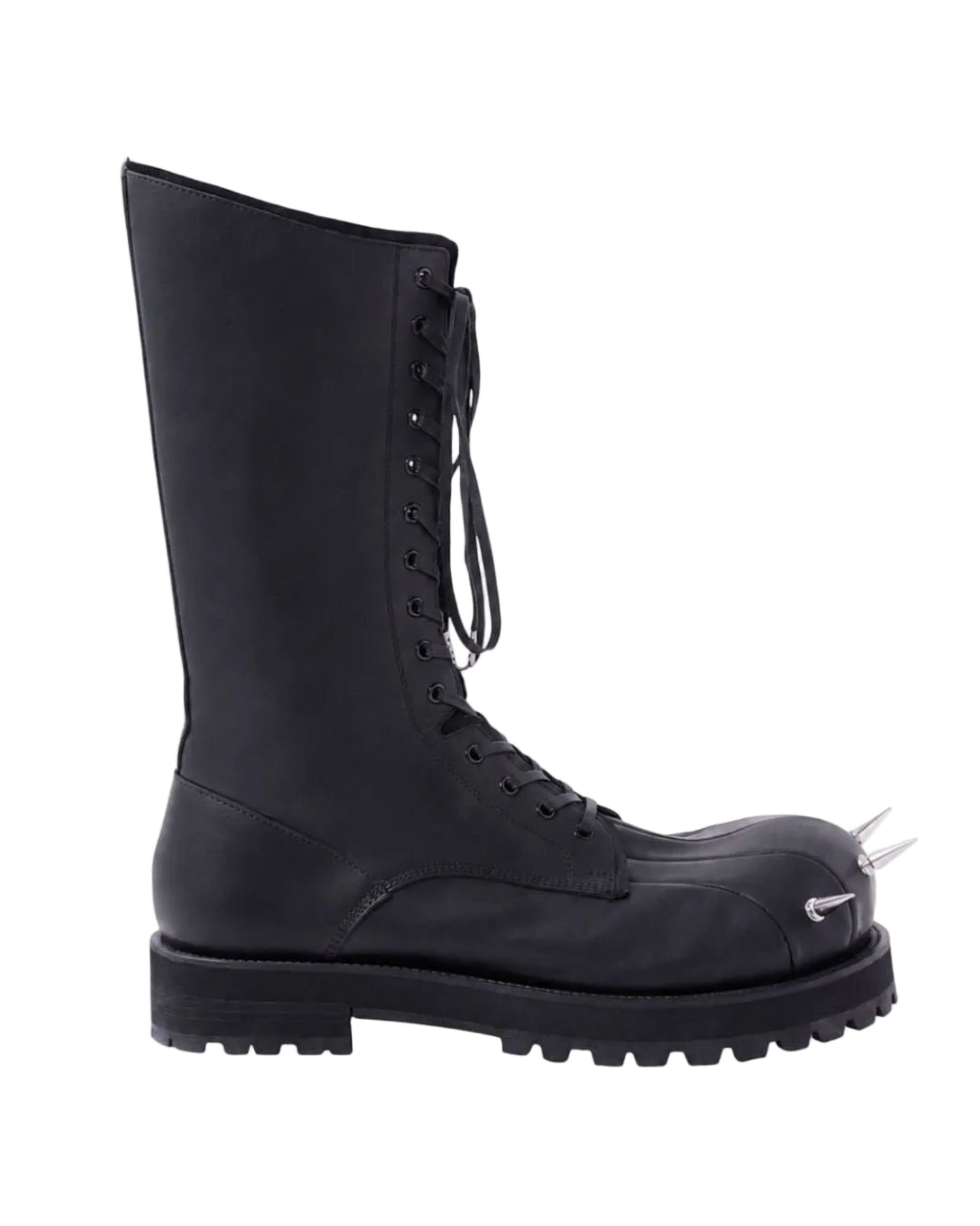 STUDDED LACE-UP BOOTS 14HOLES