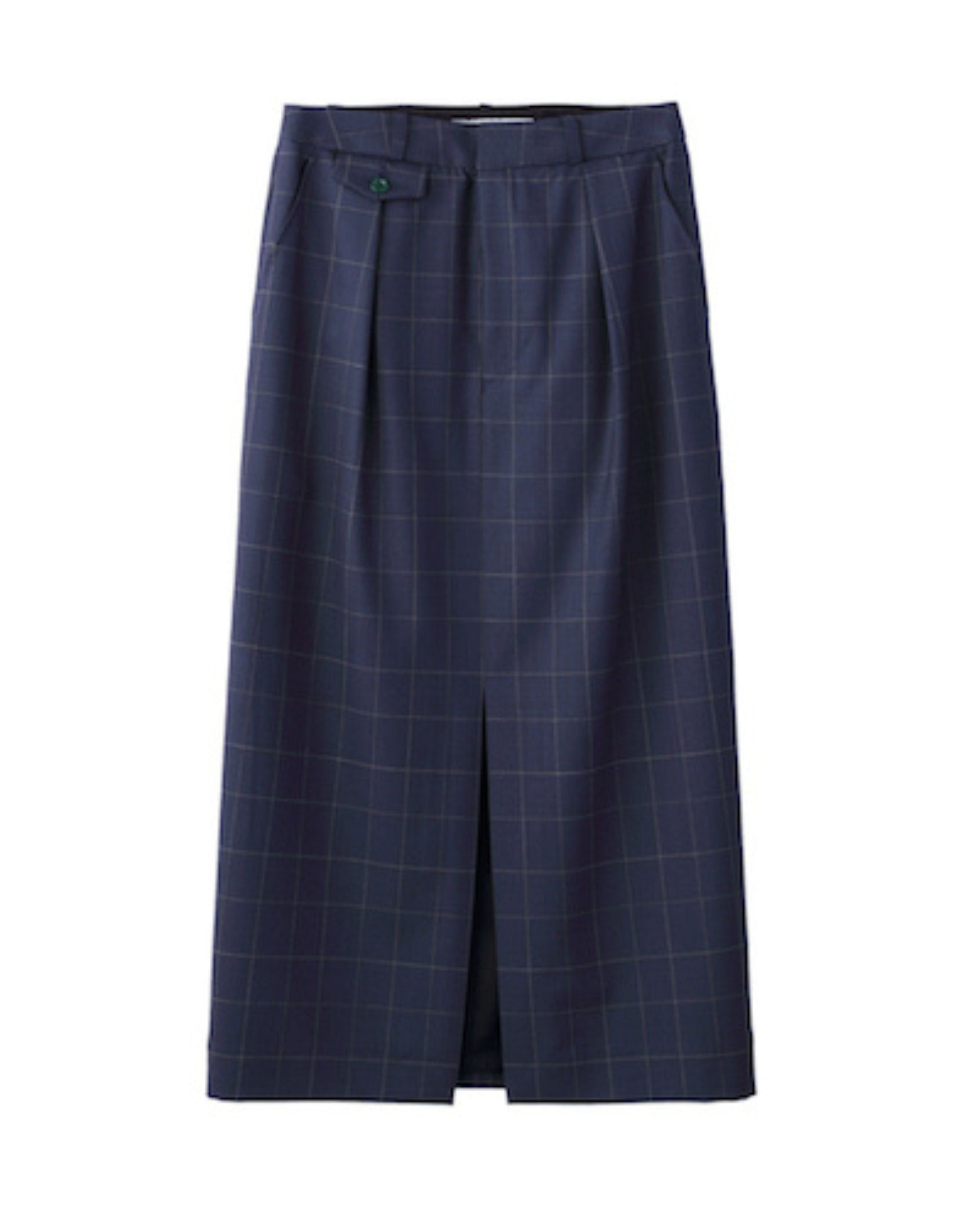 GLEN CHECK TAILORED SKIRT | NAVY