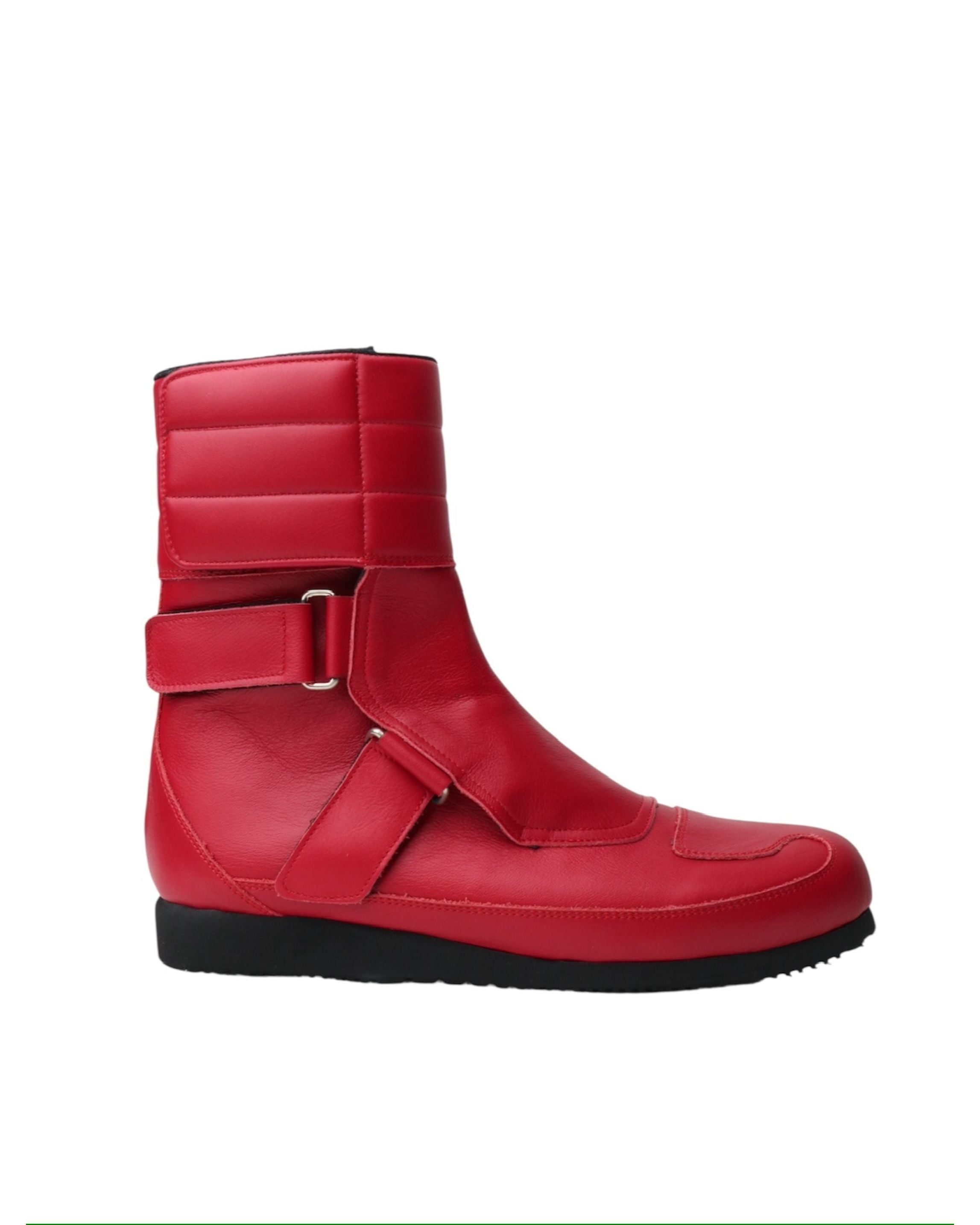 LEATHER BIKE'S BOOTS | RED