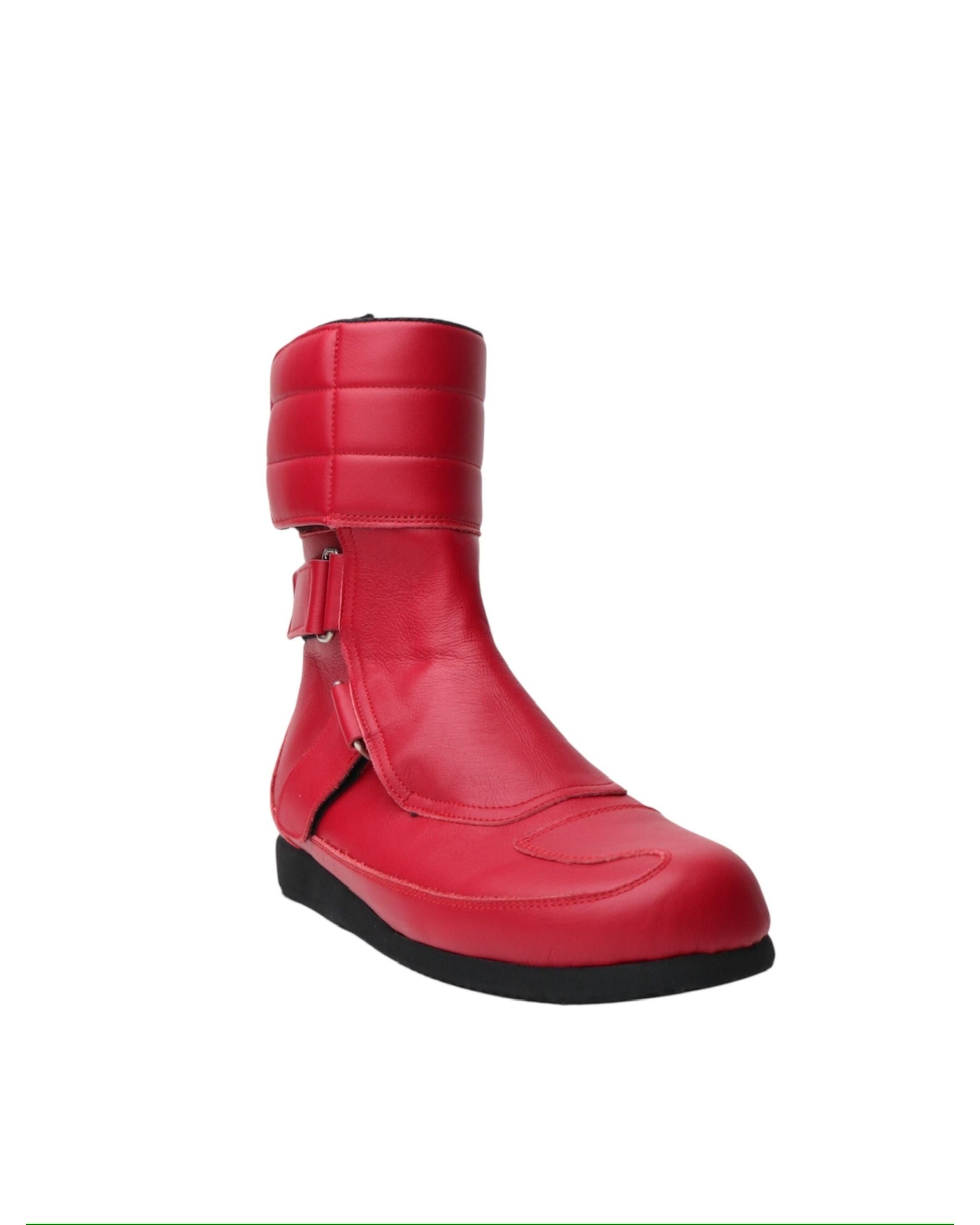 LEATHER BIKE'S BOOTS | RED