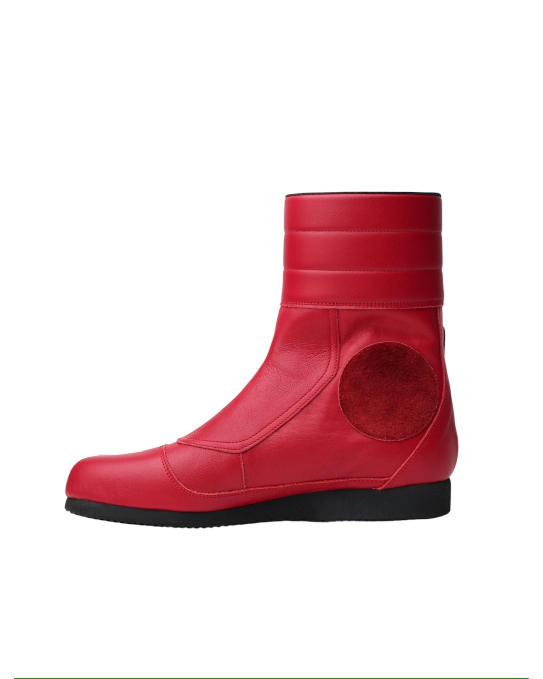LEATHER BIKE'S BOOTS | RED