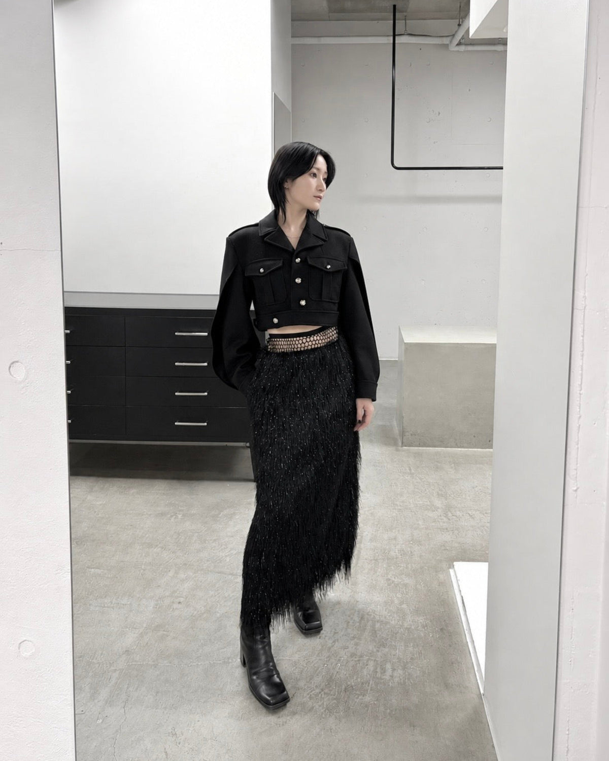 FRINGE LAYERED SKIRT