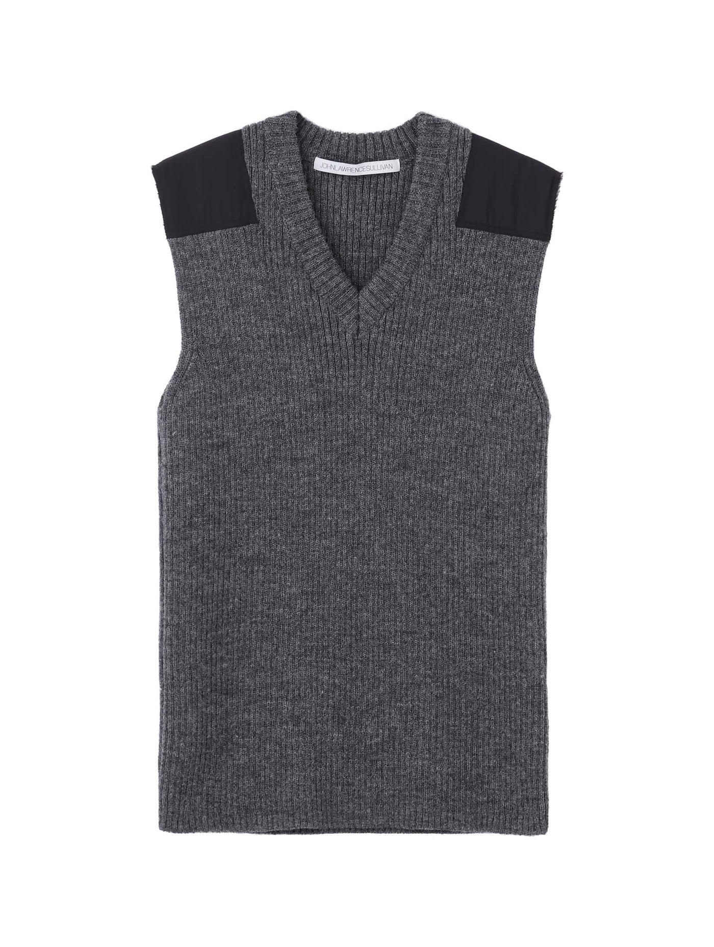 Shoulder pad rib knit vest