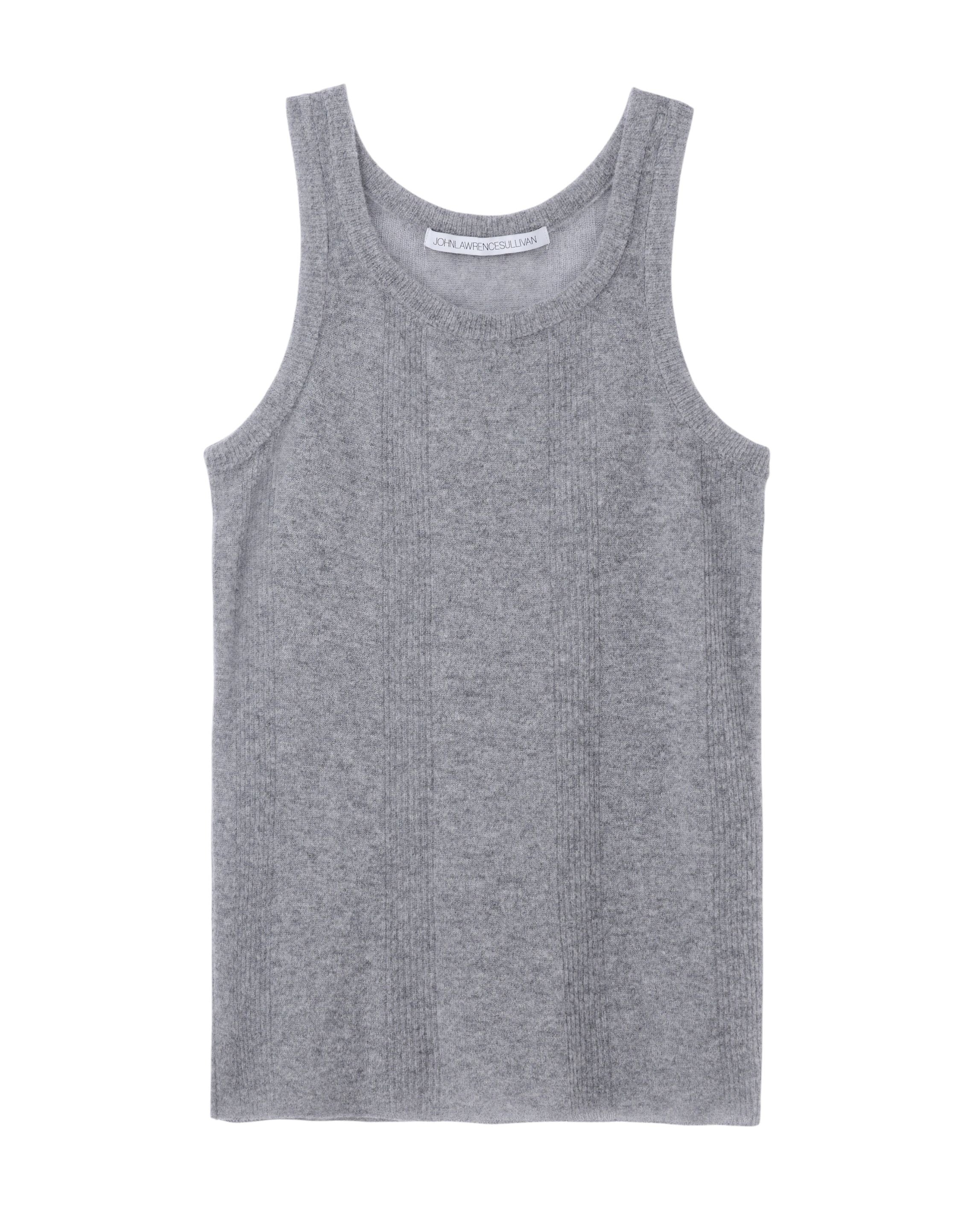 WOOL CASHMERE RIB KNIT TANK-TOP