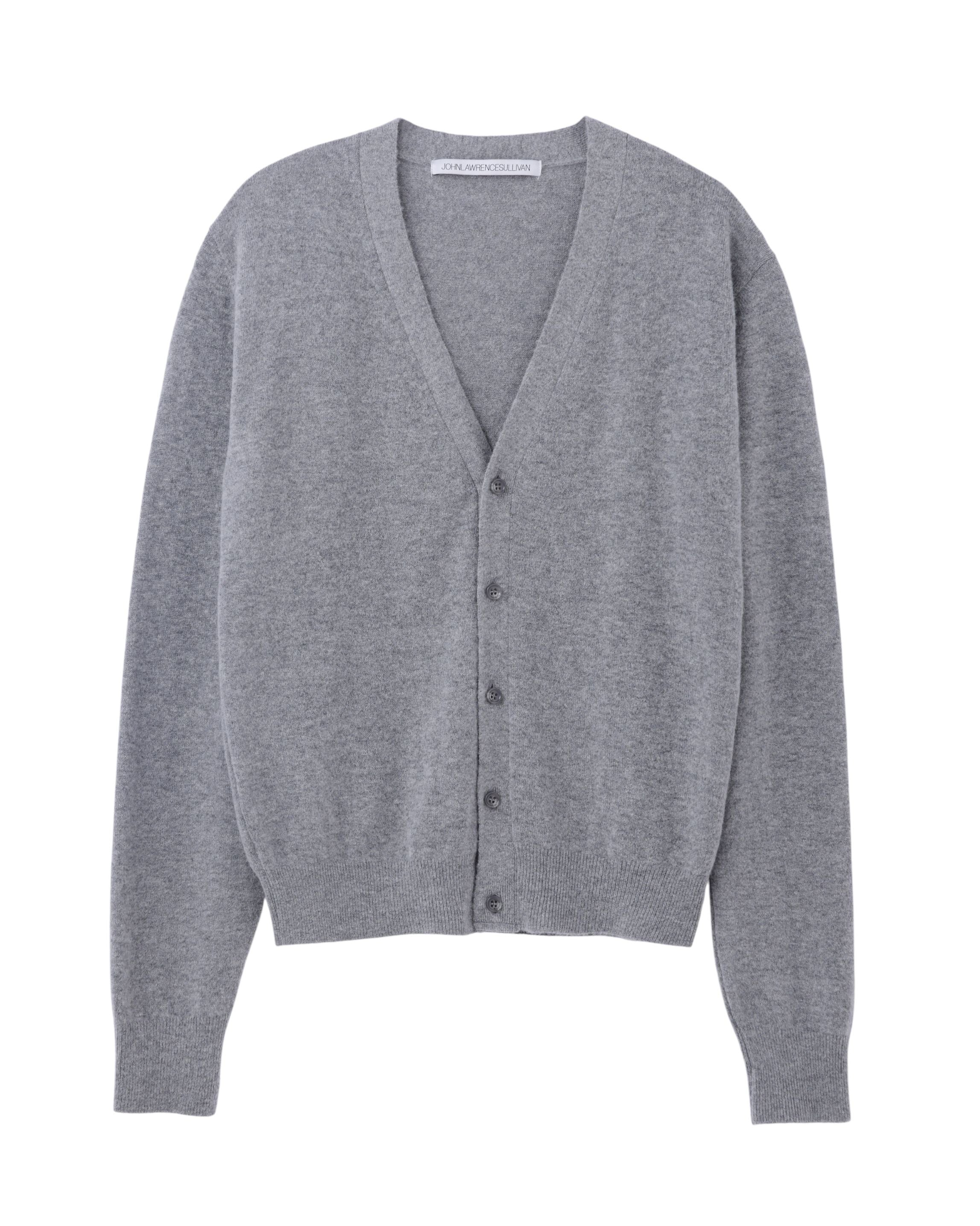WOOL CASHMERE RIB KNIT CARDIGAN