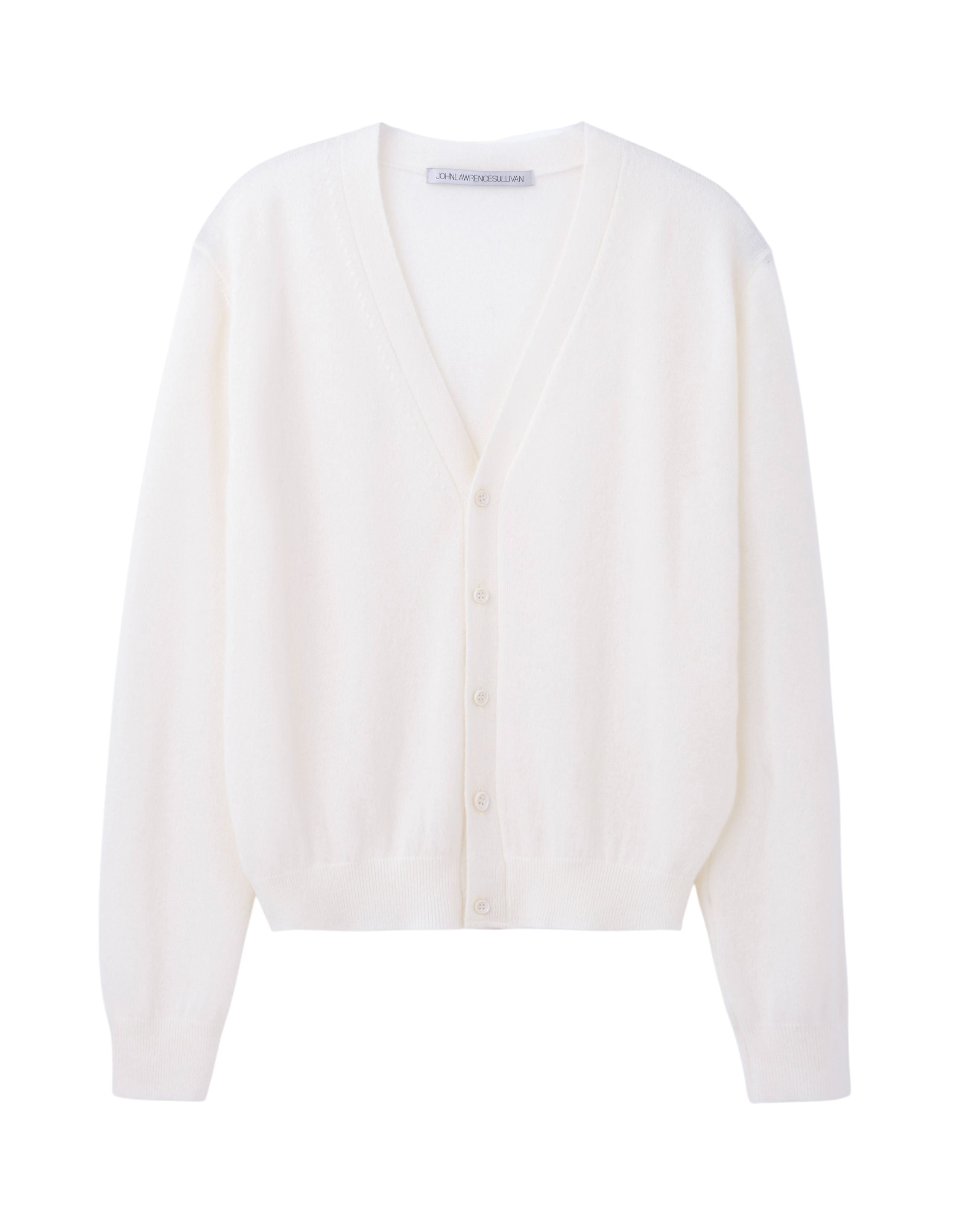 WOOL CASHMERE RIB KNIT CARDIGAN