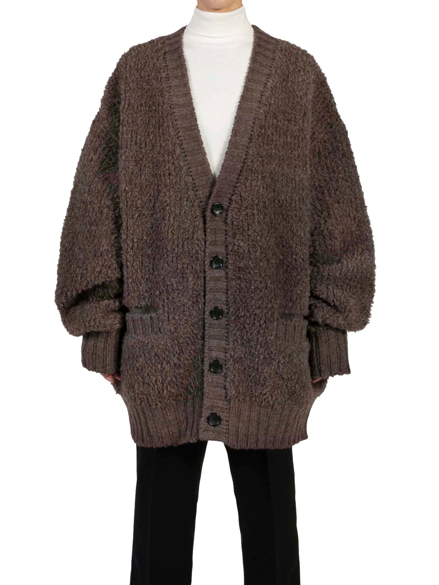 Oversized fur knit cardigan