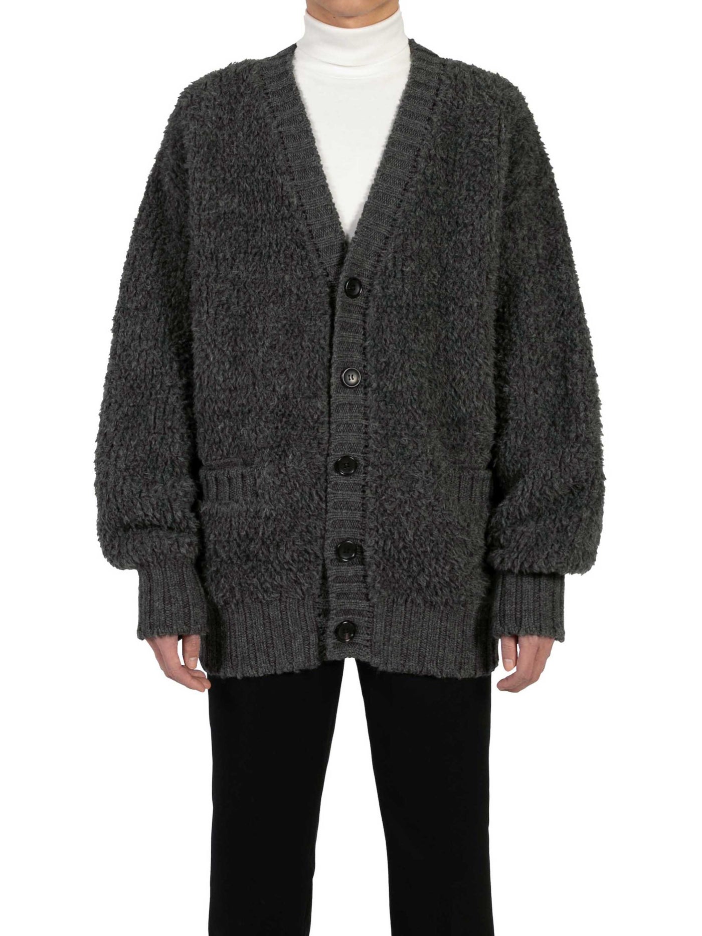 Oversized fur knit cardigan