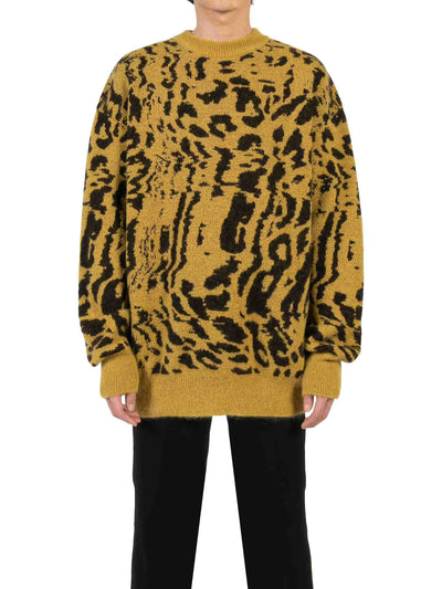 Leopard jacquard knit sweater