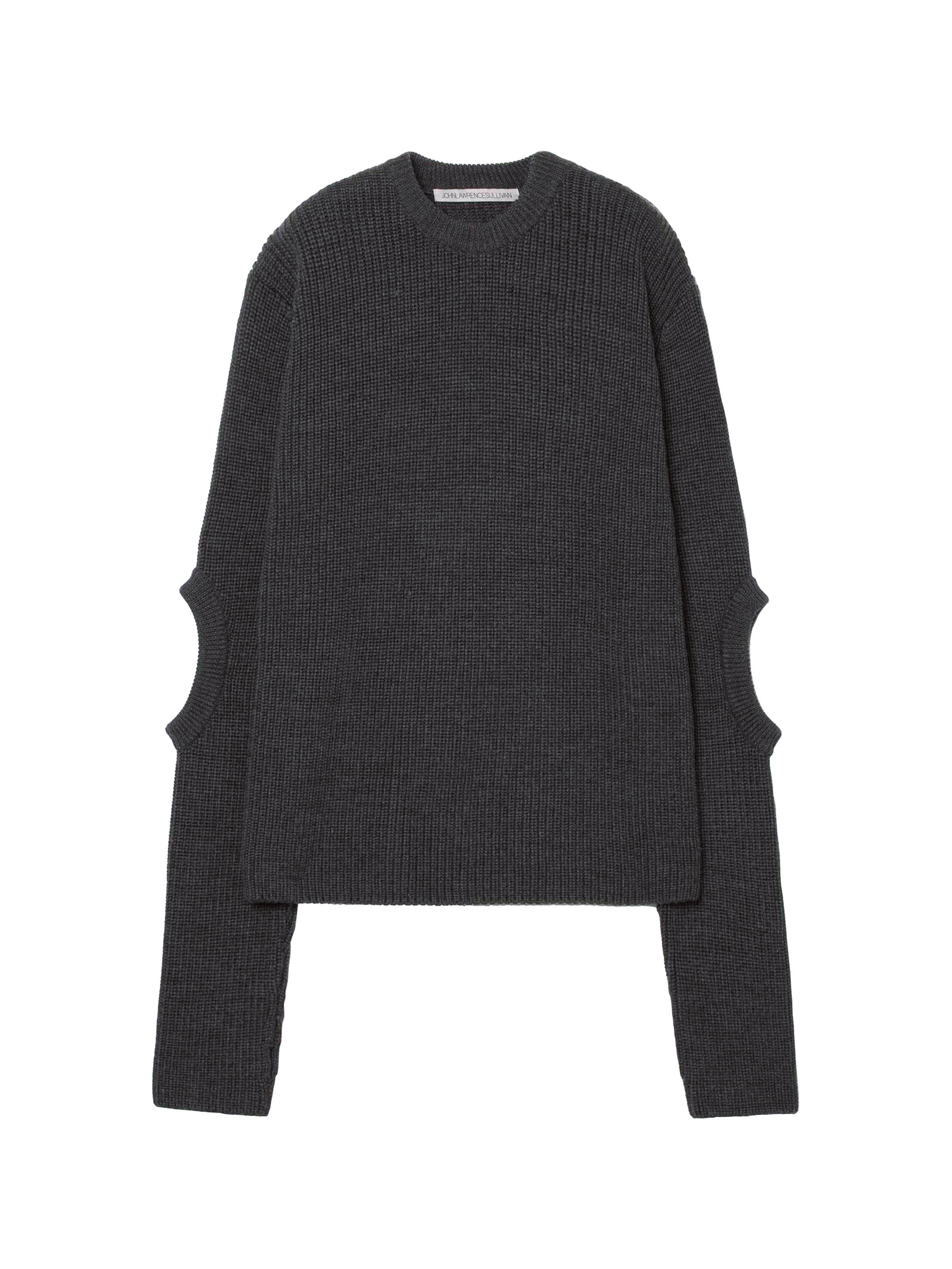 ELBOW HOLE RIB KNIT SWEATER