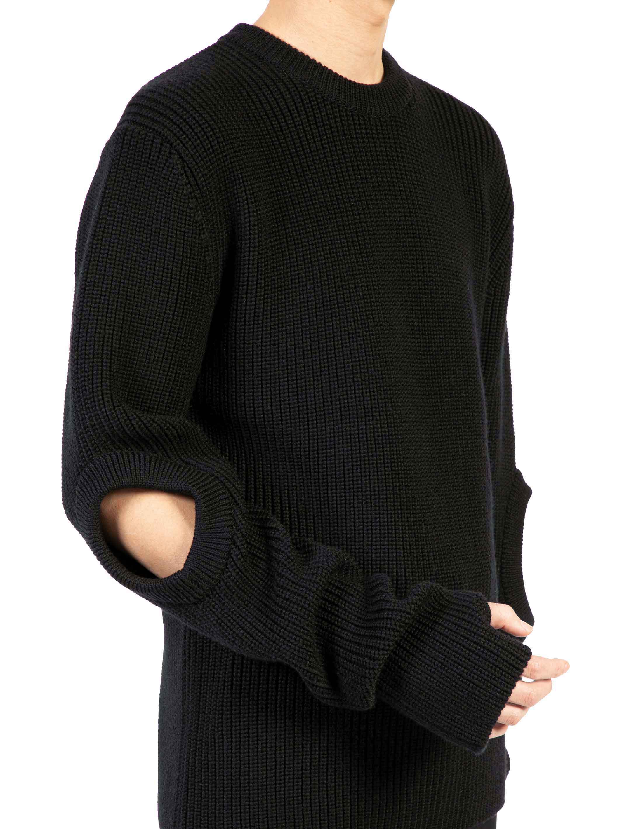 ELBOW HOLE RIB KNIT SWEATER
