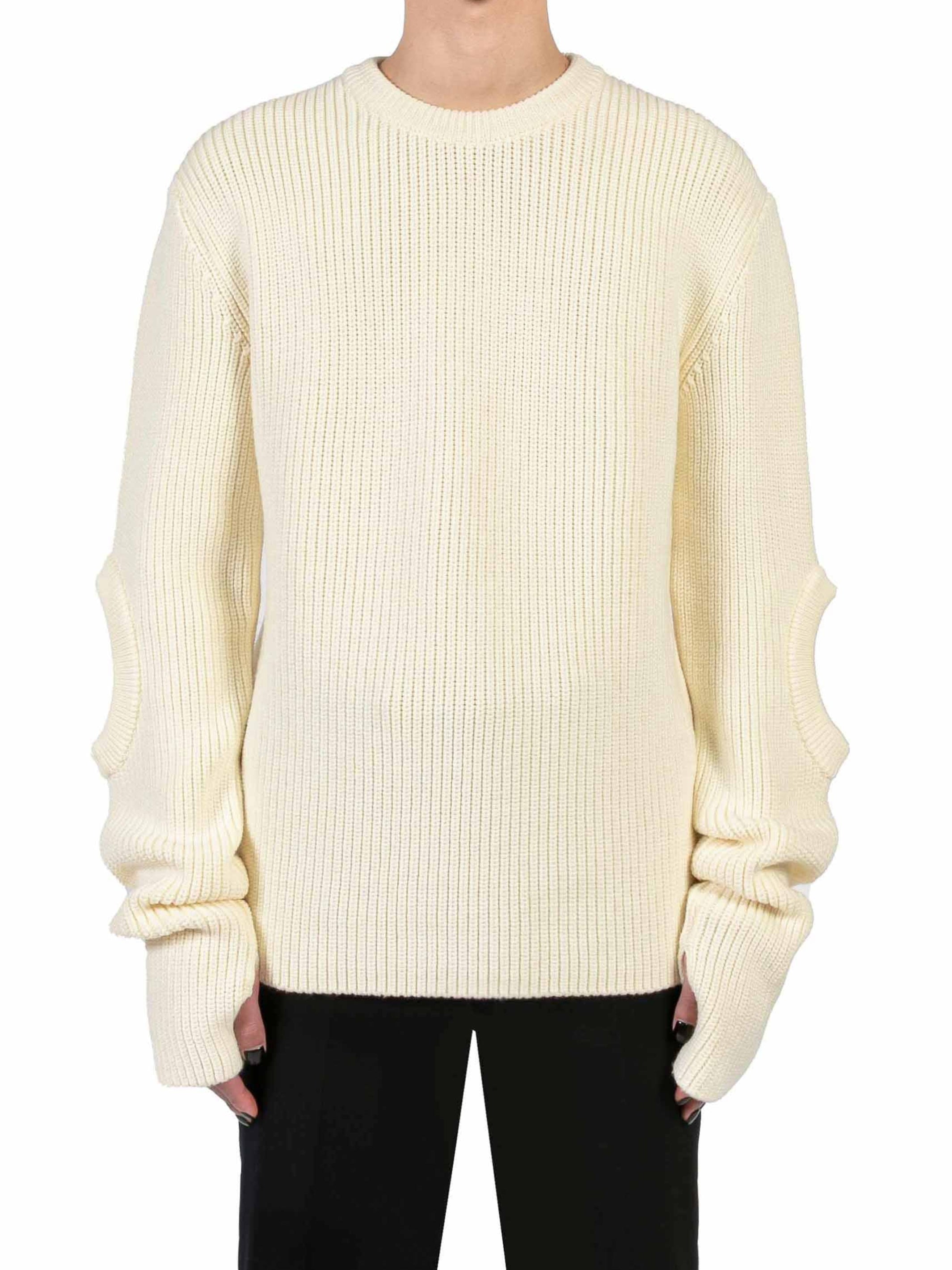ELBOW HOLE RIB KNIT SWEATER