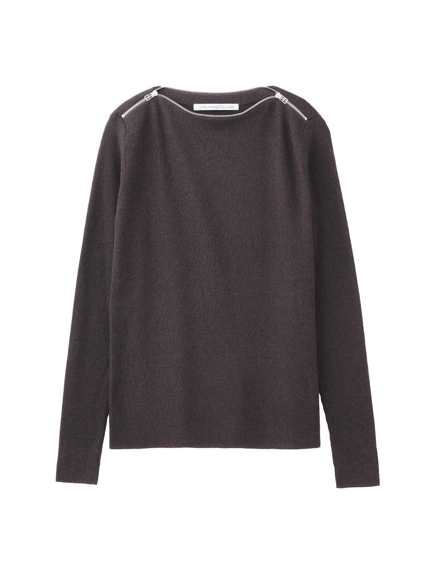 ZIPPED BOAT NECK SWEATER