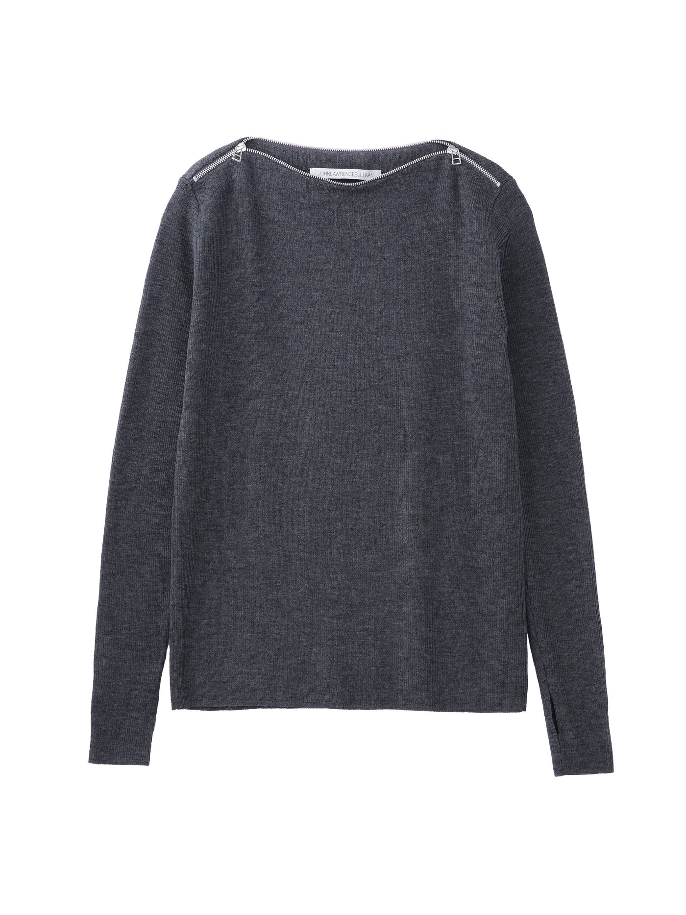 ZIPPED BOAT NECK SWEATER