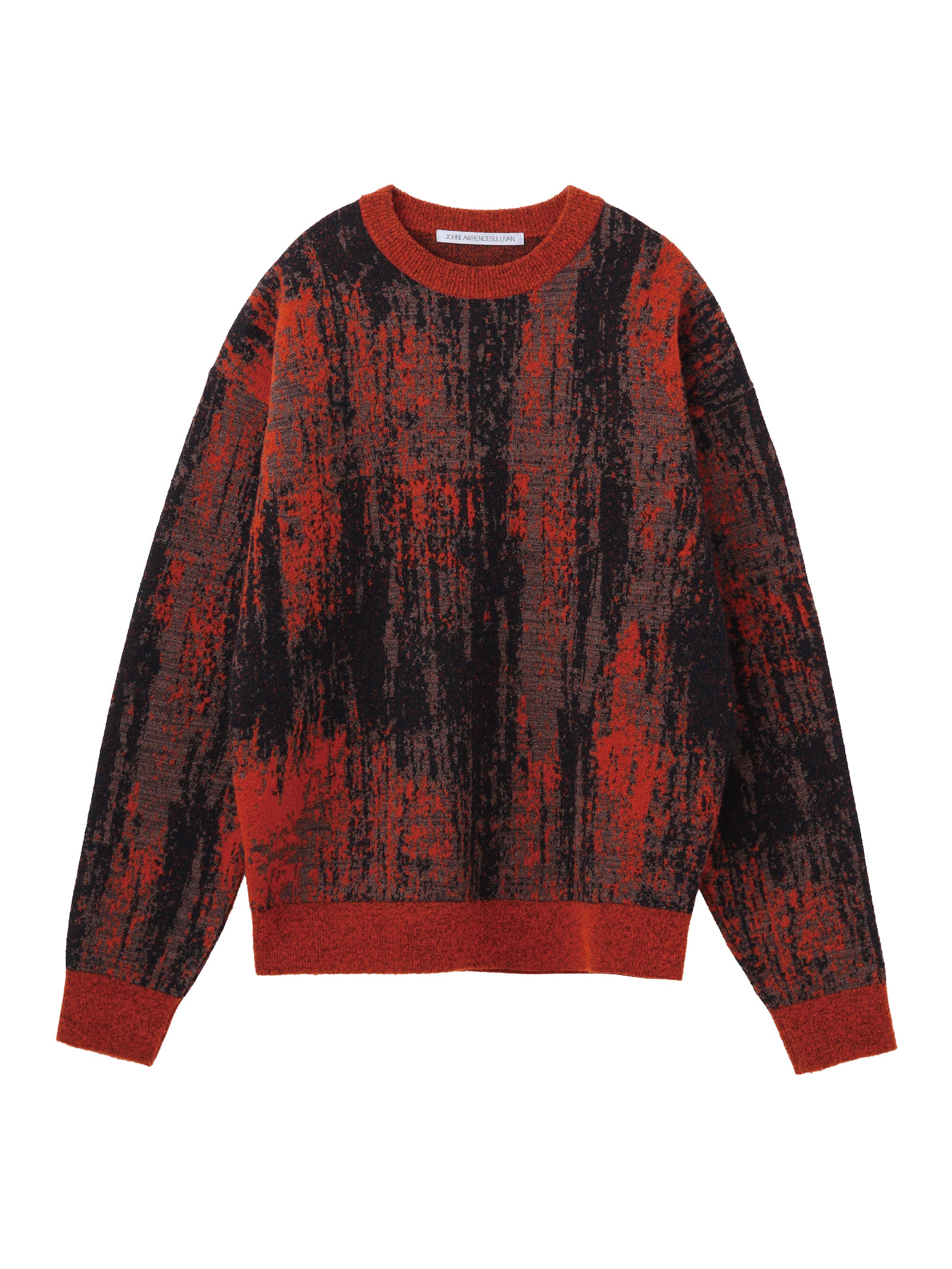 JACQUARD KNIT CREW NECK SWEATER
