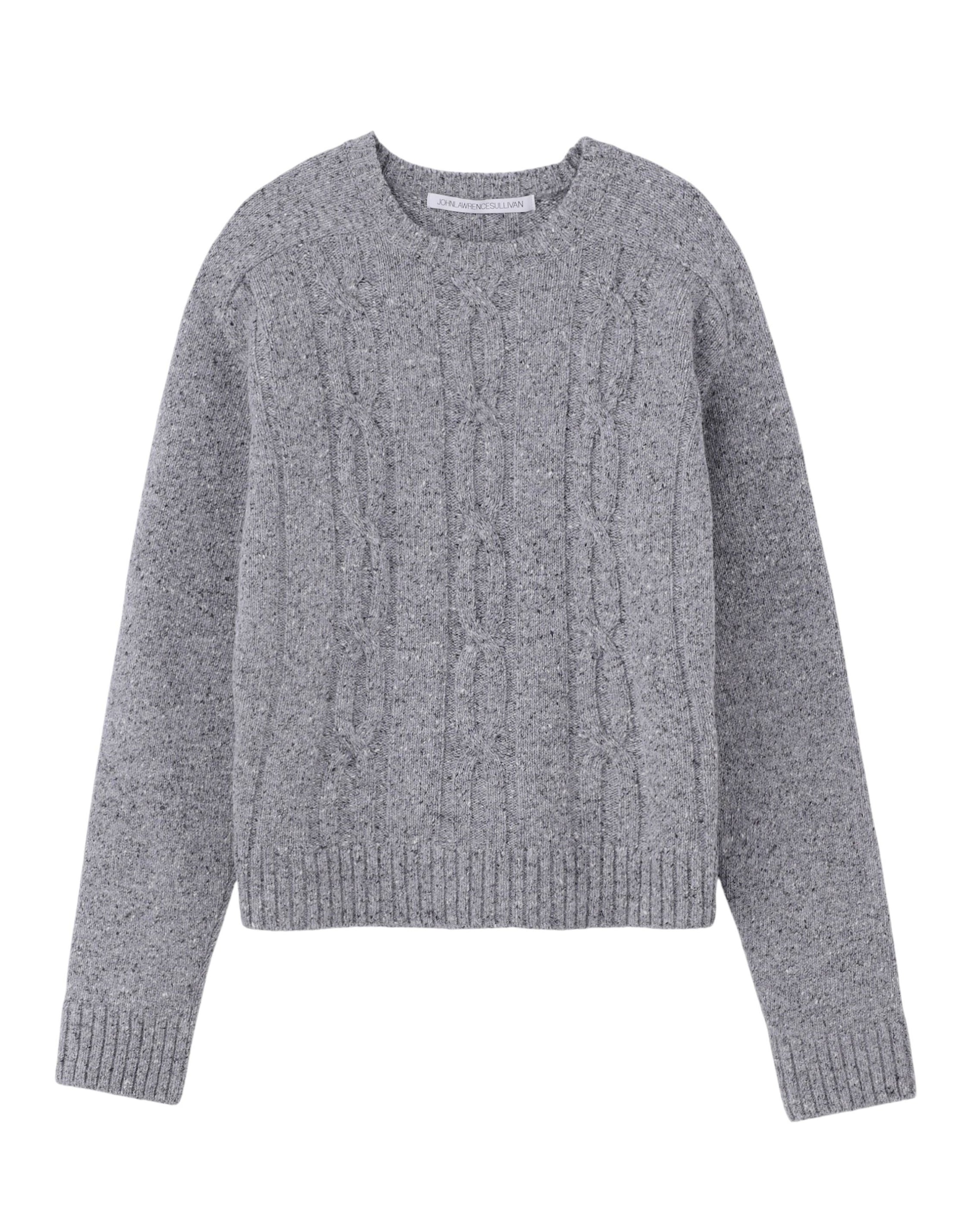 WOOL SILK FISHERMAN SWEATER