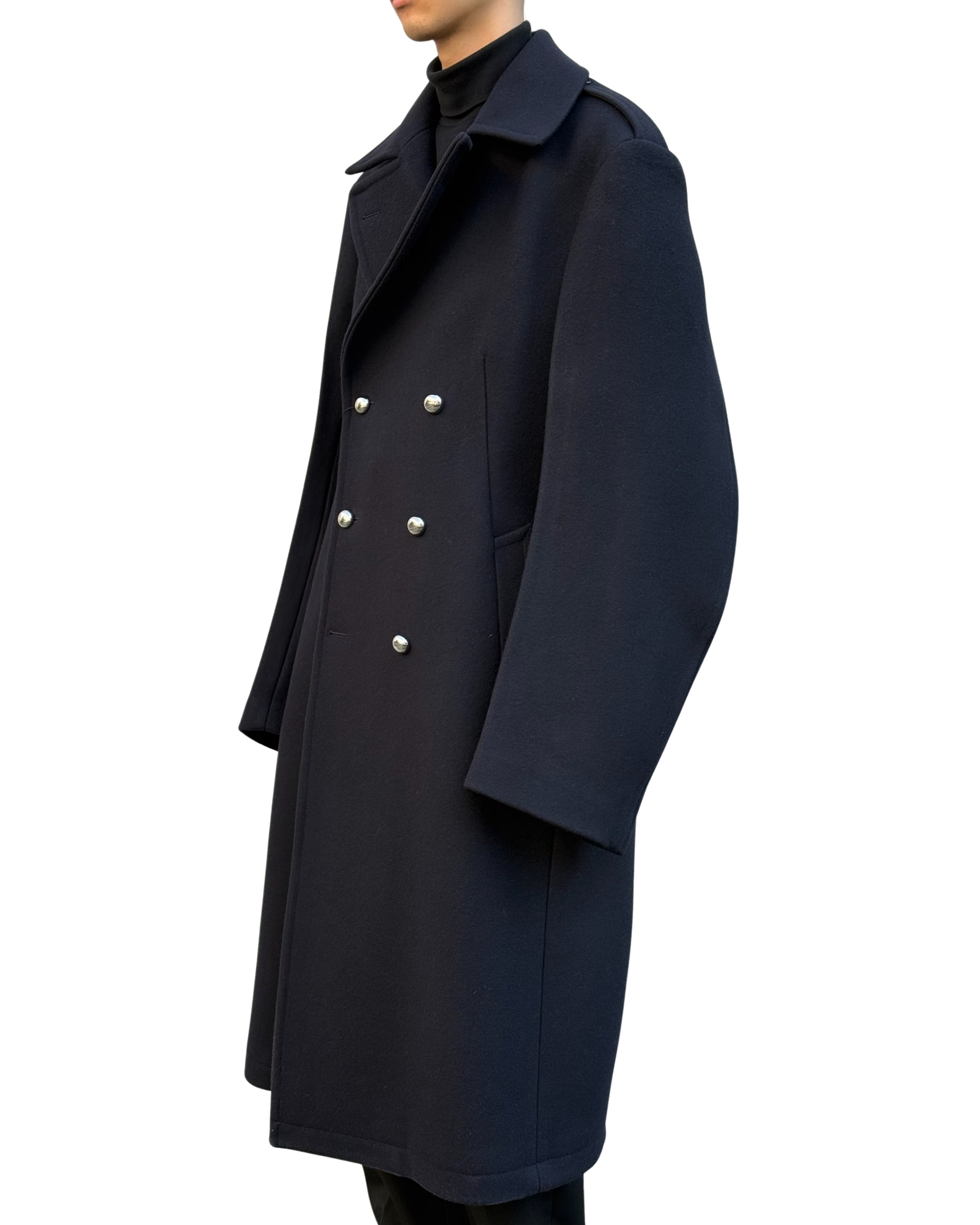 MELTON MASSIVE ROUNDED SLEEVE DOUBLE BREASTED COAT