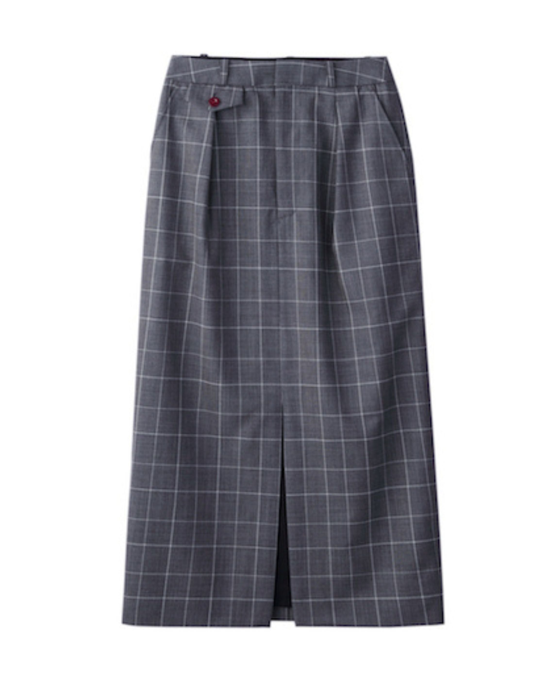 GLEN CHECK TAILORED SKIRT | GREY