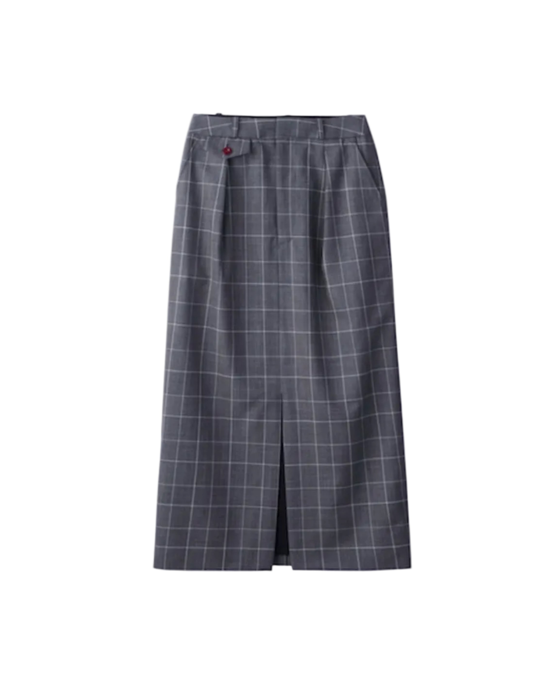 GLEN CHECK TAILORED SKIRT | GREY