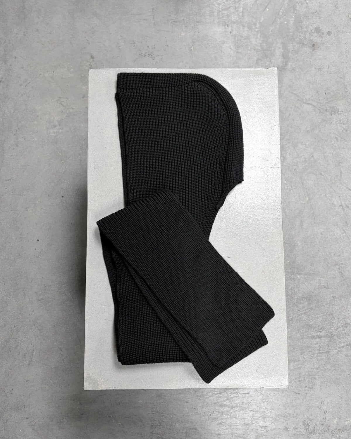 RIB KNIT HOODED SCARF