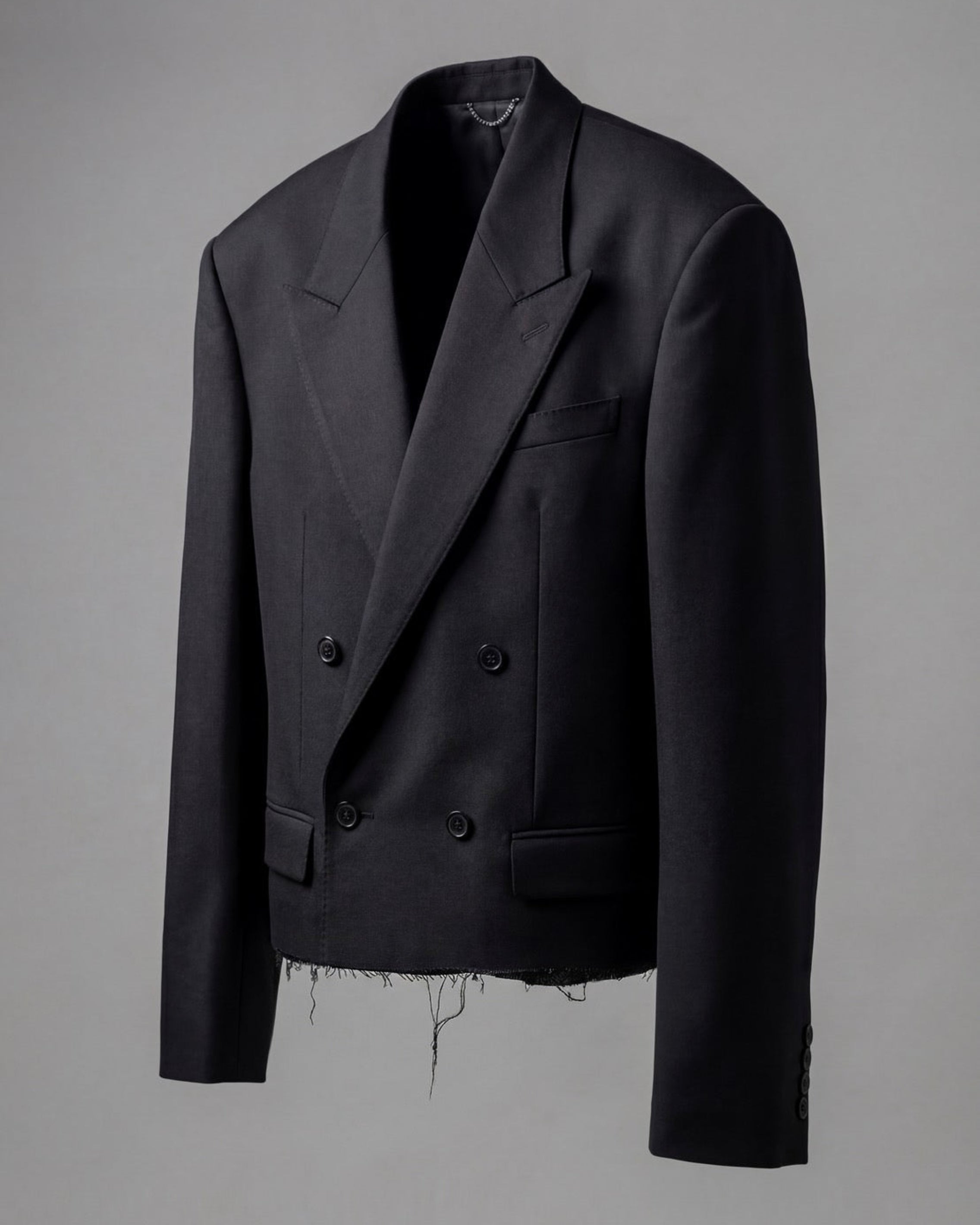 WOOL GABARDINE CUT-OFF SPENCER JACKET