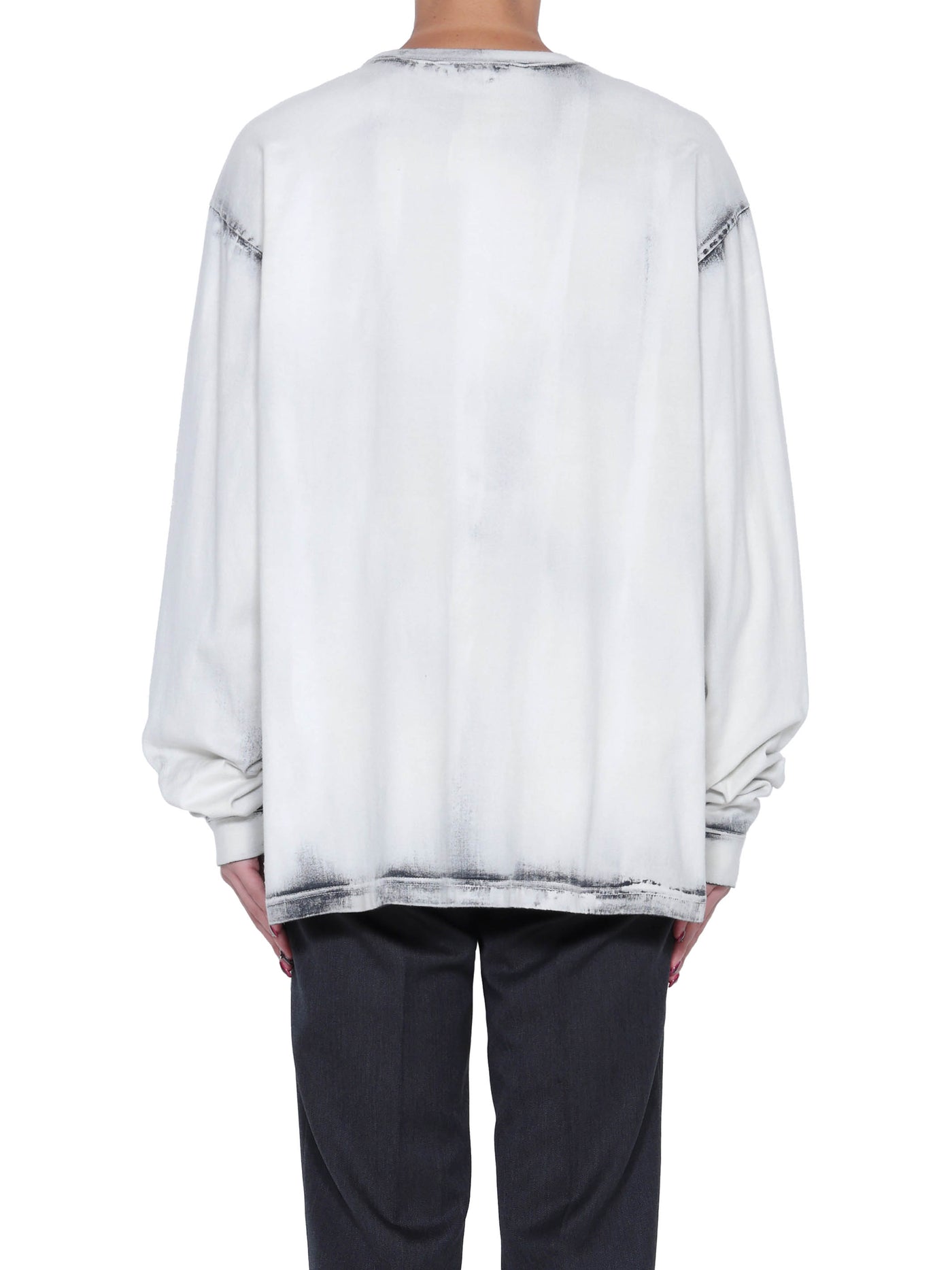Bleached jersey ls top