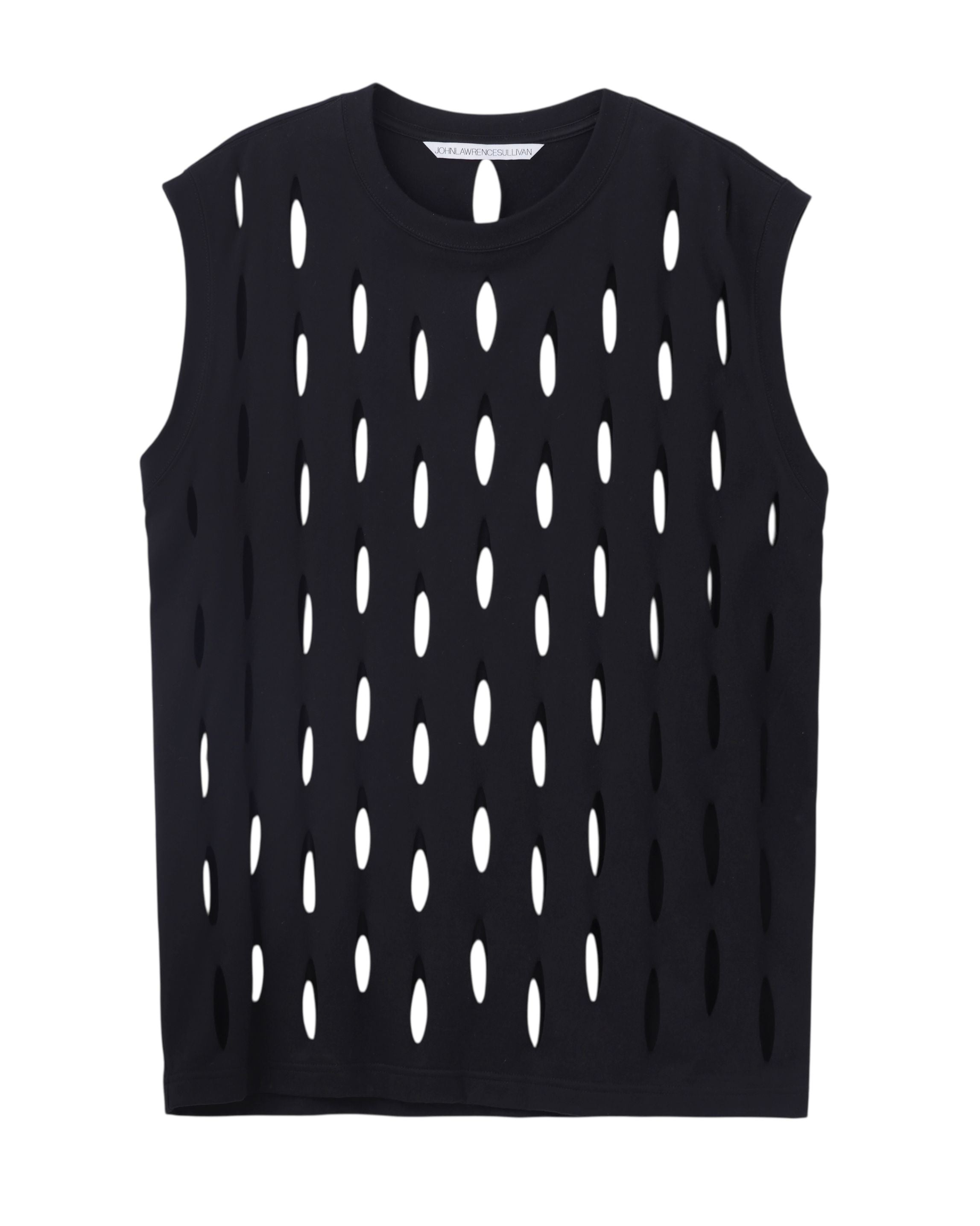 SLASHED JERSEY SLEEVELESS TOP