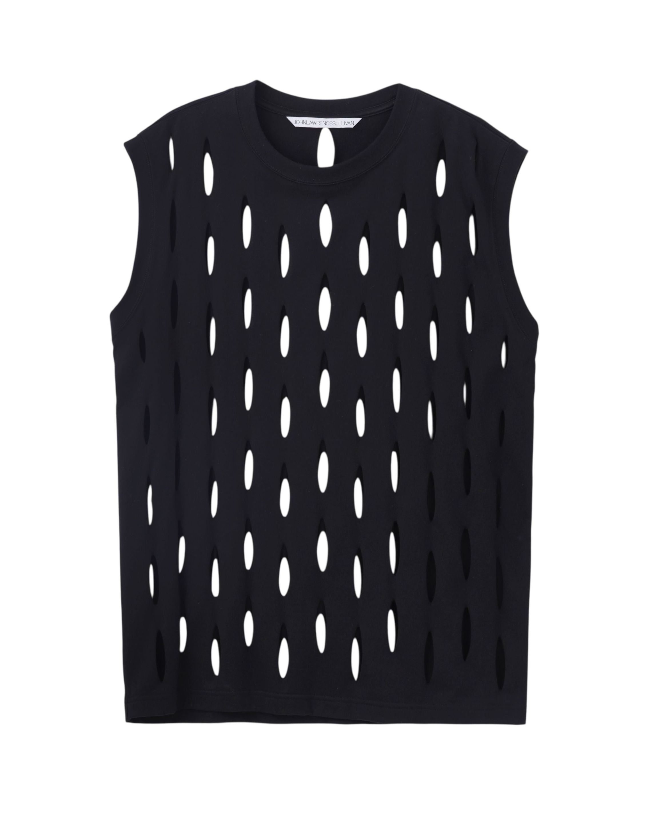 SLASHED JERSEY SLEEVELESS TOP