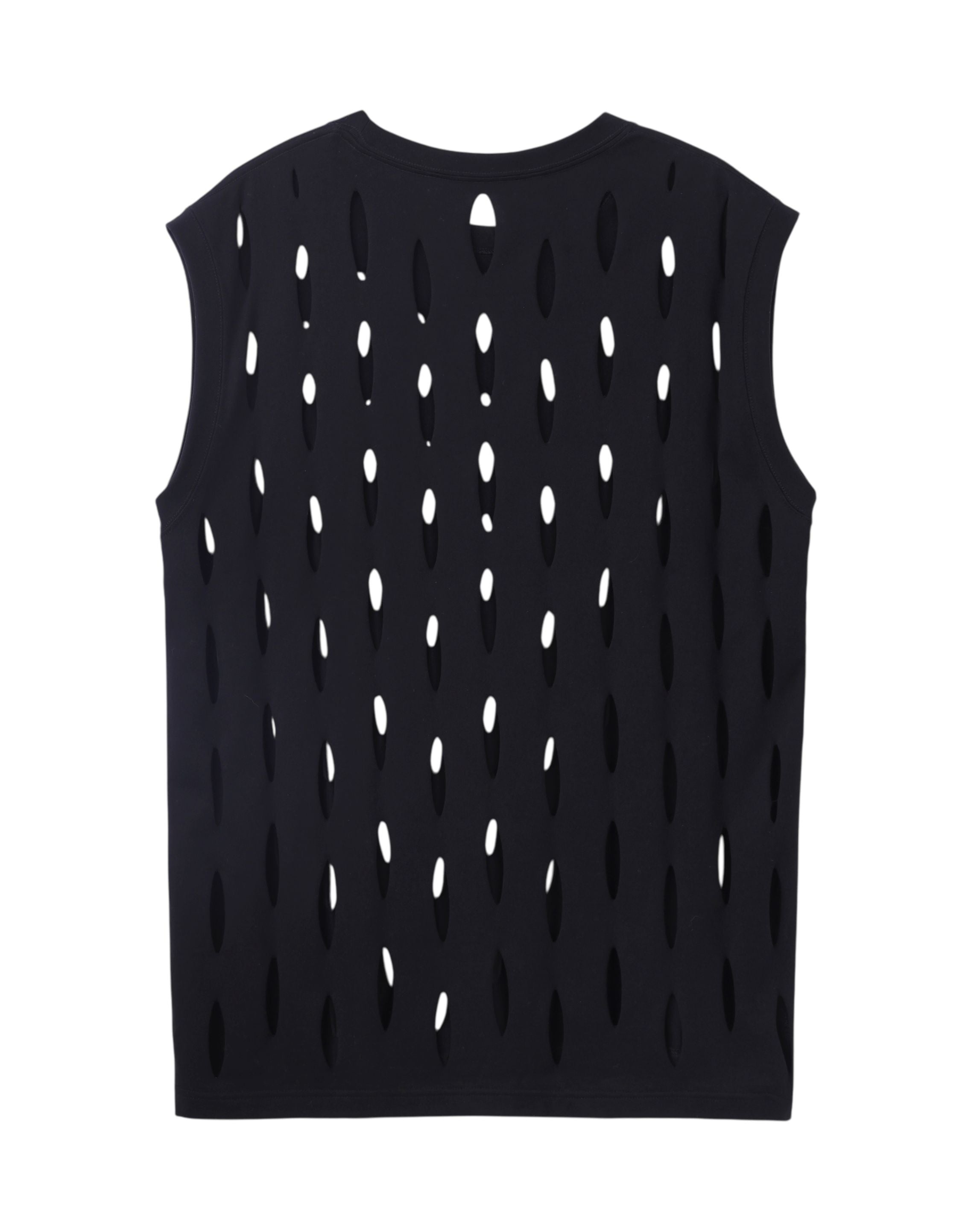SLASHED JERSEY SLEEVELESS TOP