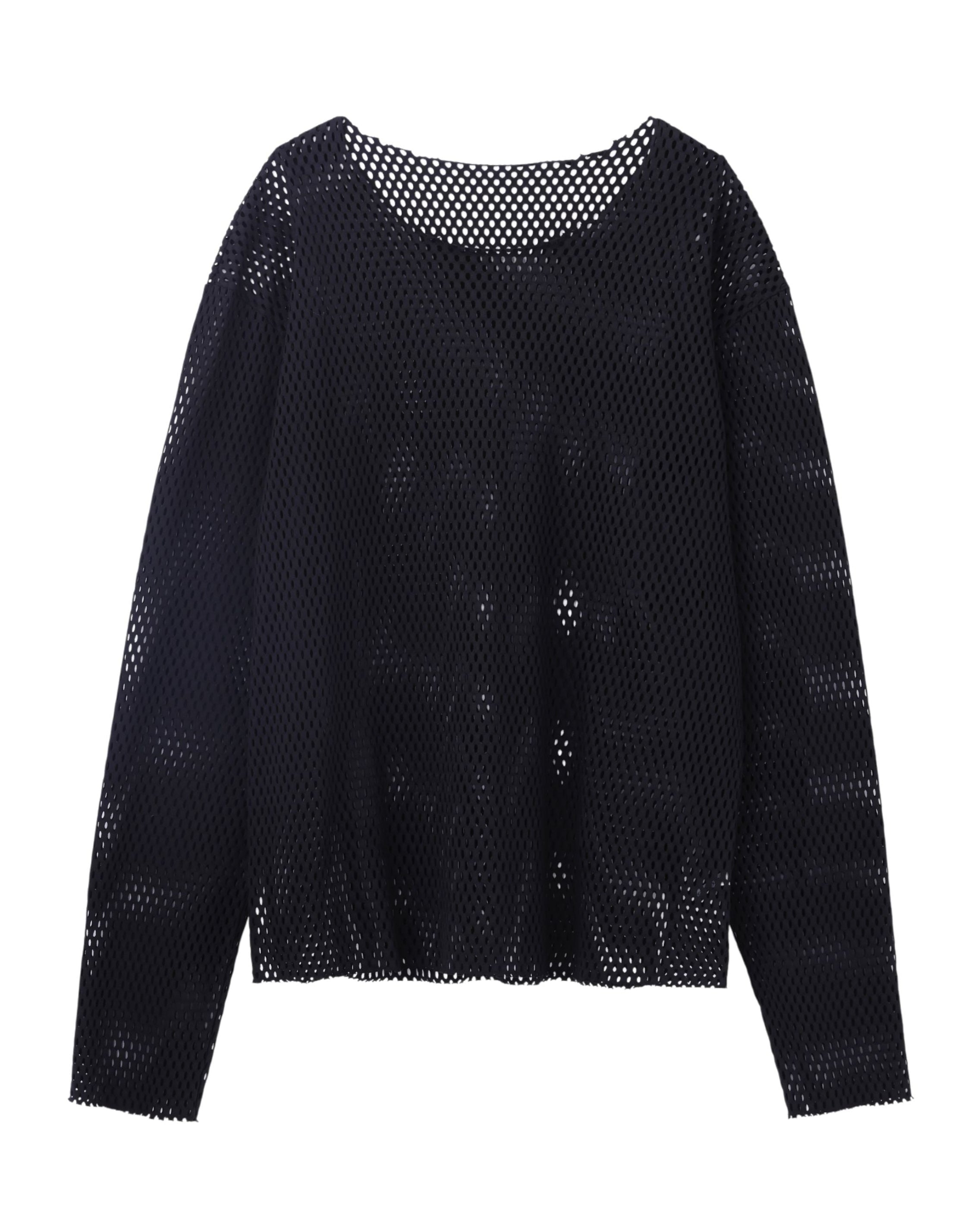 トップス JOHN LAWRENCE SULLIVAN Mesh layered top JOHN LAWRENCE