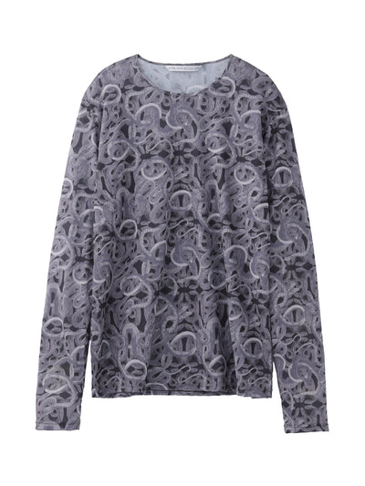 ALL OVER PRINT CREW NECK TOP