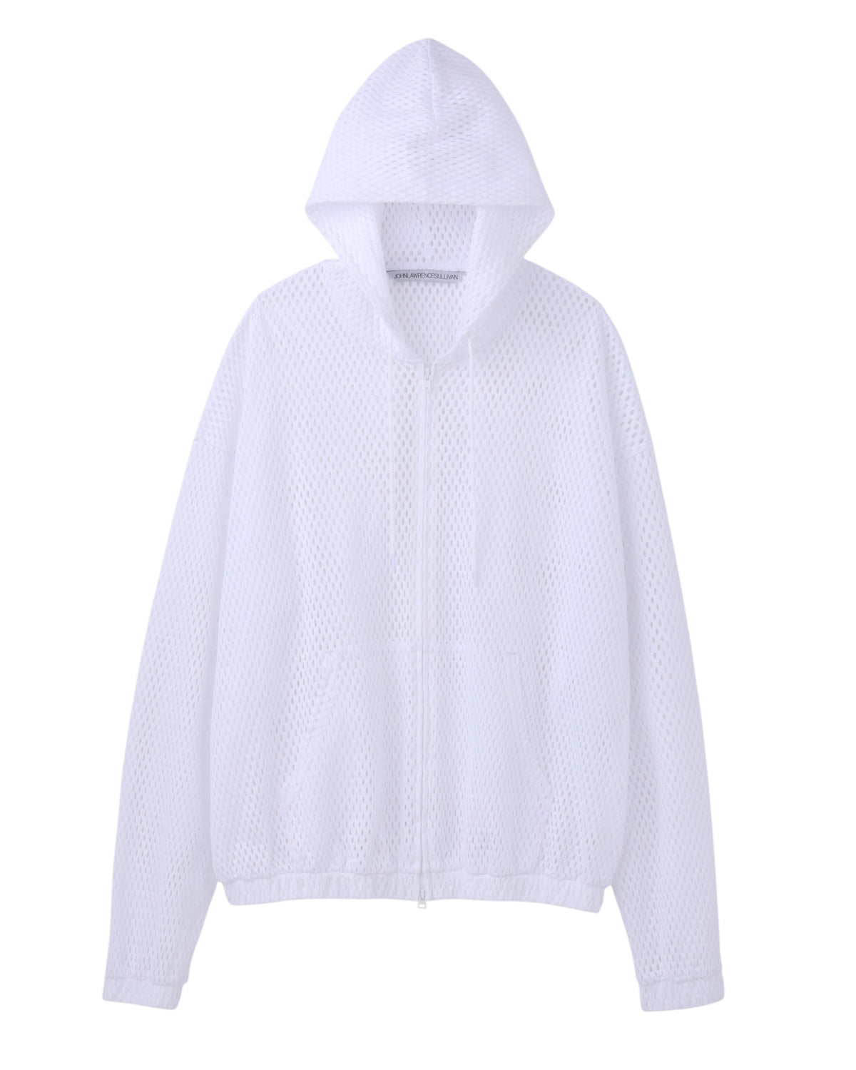 COTTON MESH ZIP-UP HOODIE