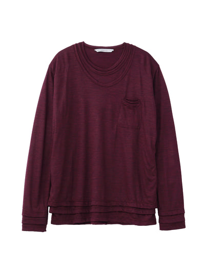 WOOL JERSEY TRIPLE STACKED TOP