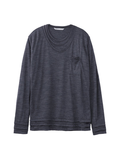 WOOL JERSEY TRIPLE STACKED TOP