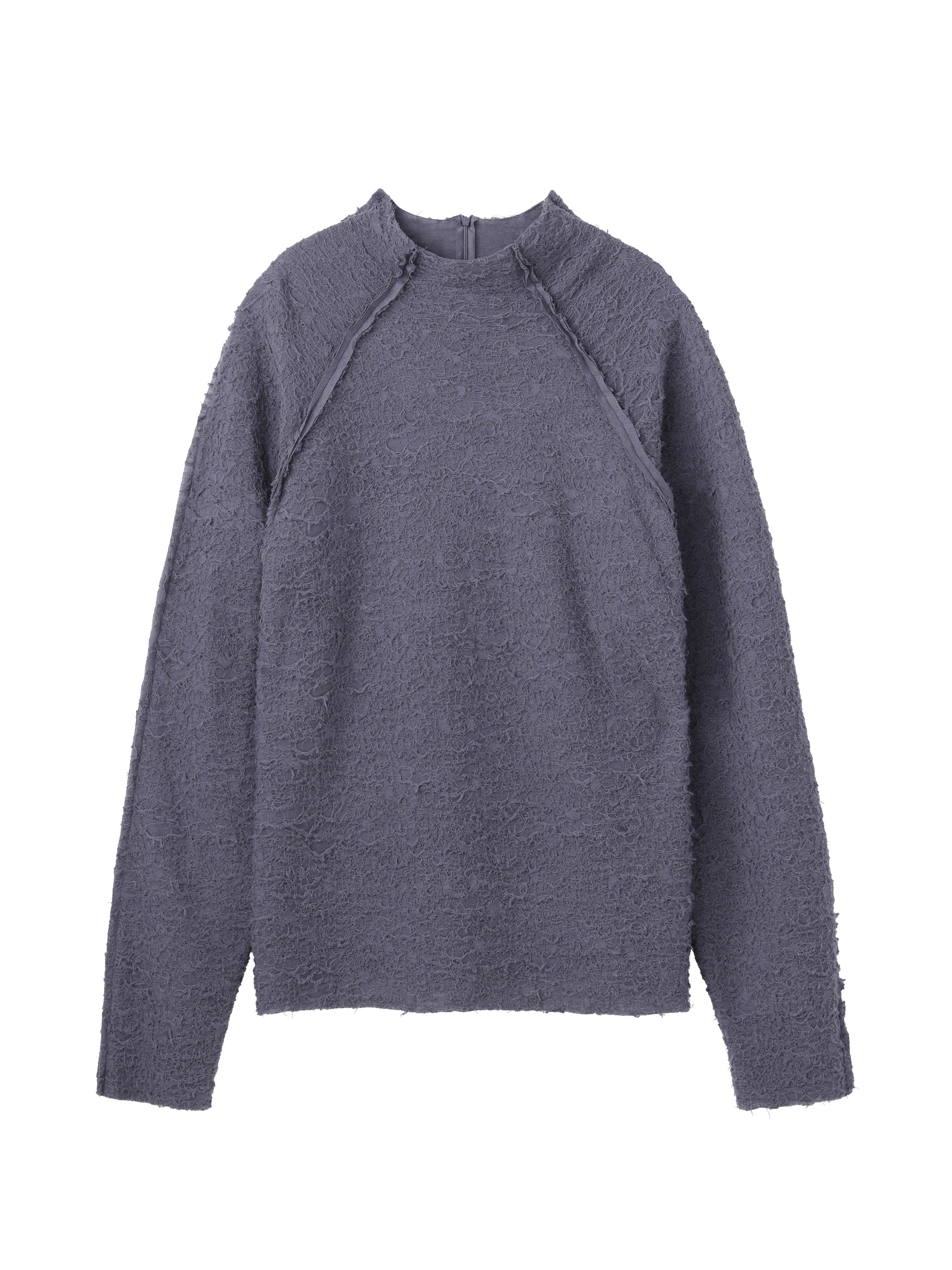 WOOL JACQUARD CUT-OUT TURTLE NECK TOP