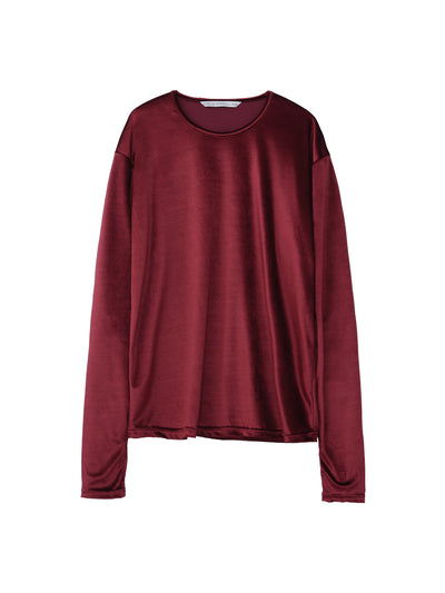 VELOUR CREW NECK TOP