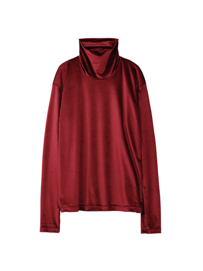 VELOUR HI-NECK TOP