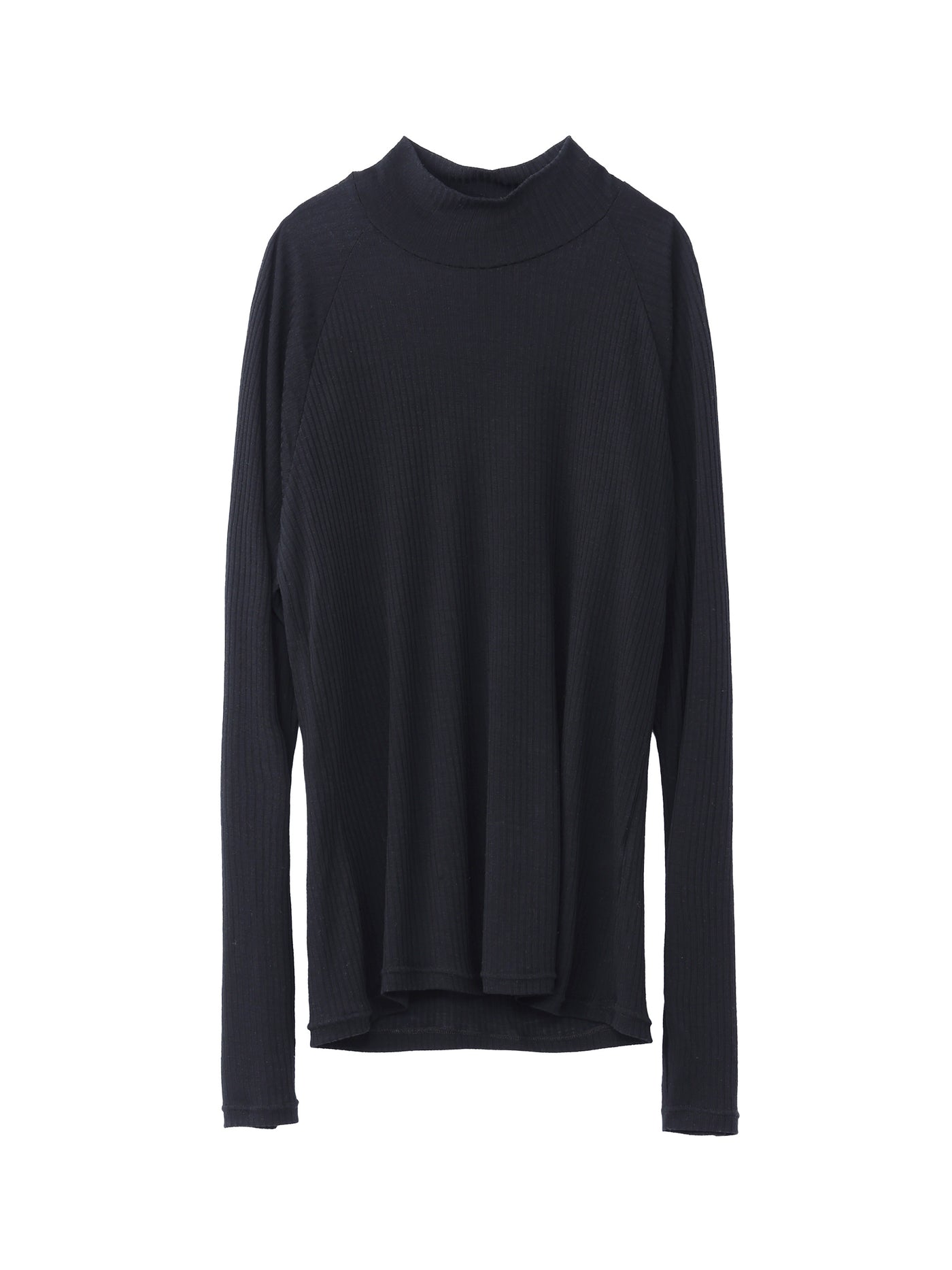 WOOL RIB MOCK NECK TOP