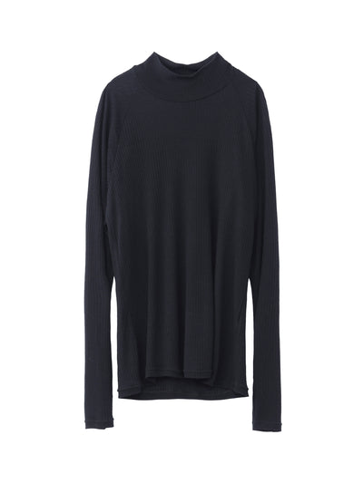 Wool Rib Mock Neck Top