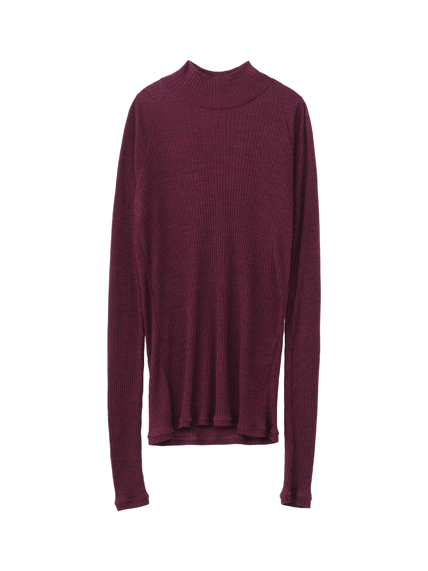 WOOL RIB MOCK NECK TOP