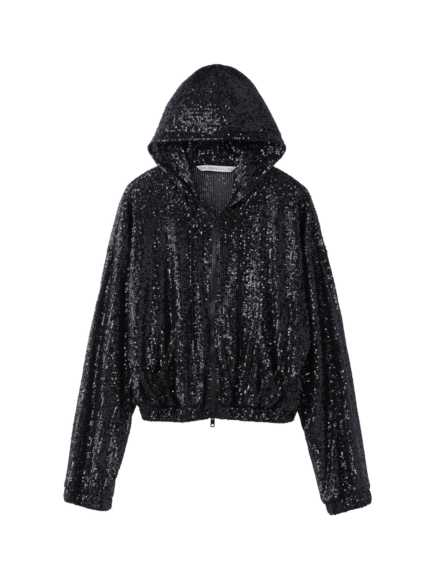 SPANGLE ZIP-UP CROPPED HOODIE