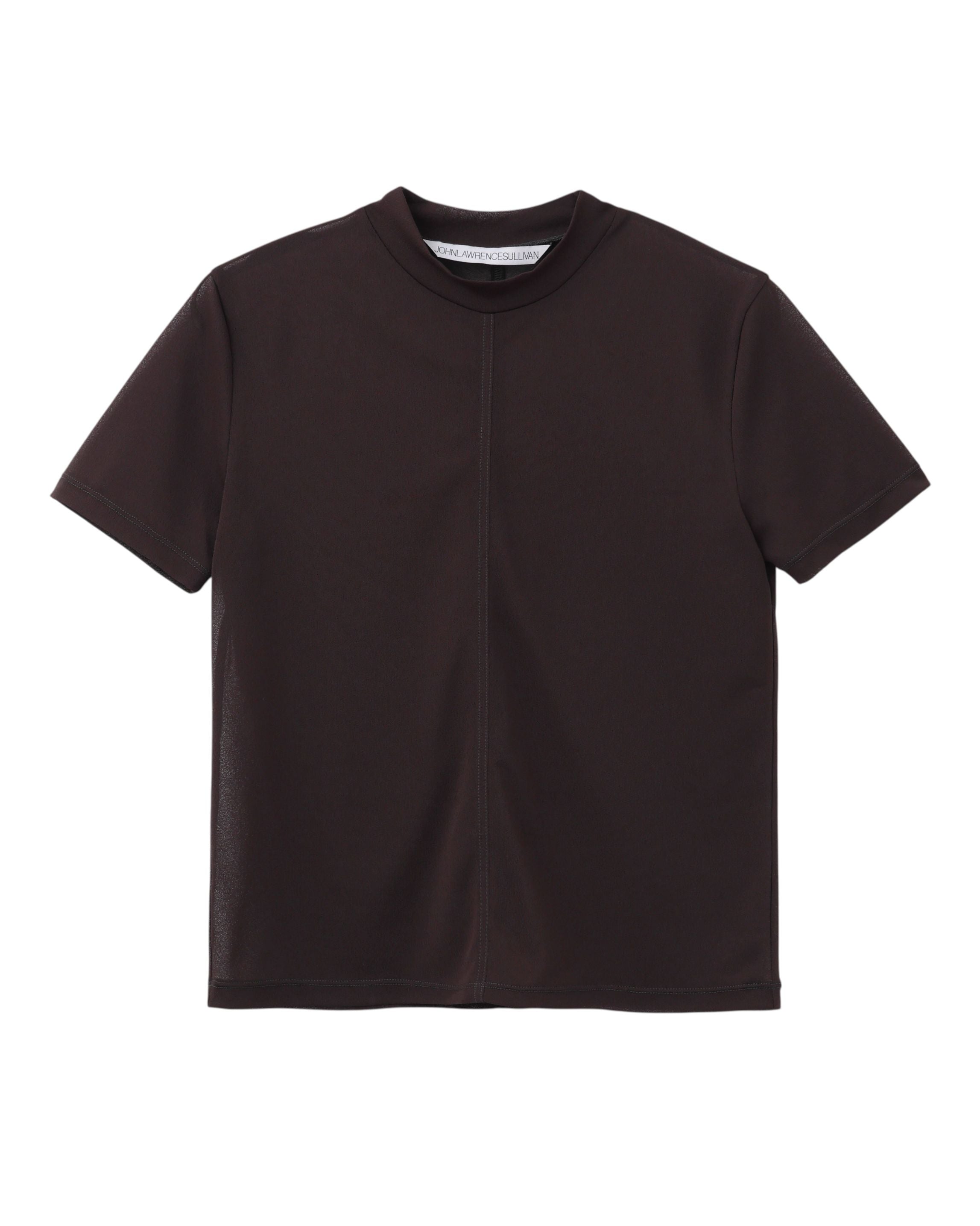SEE-THROUGH MOCK NECK TEE