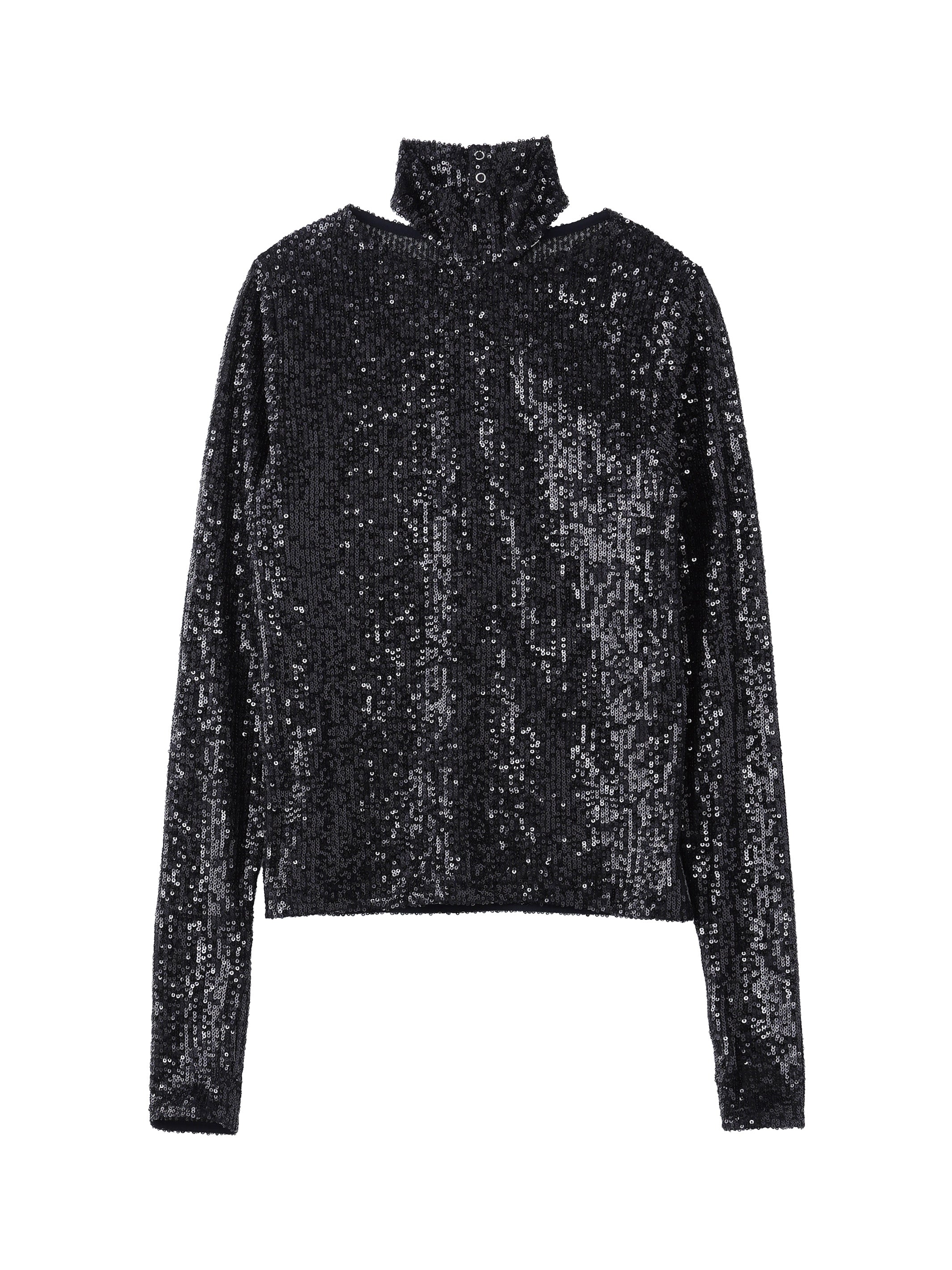 Spangle Cut Out Hi-Neck TOP