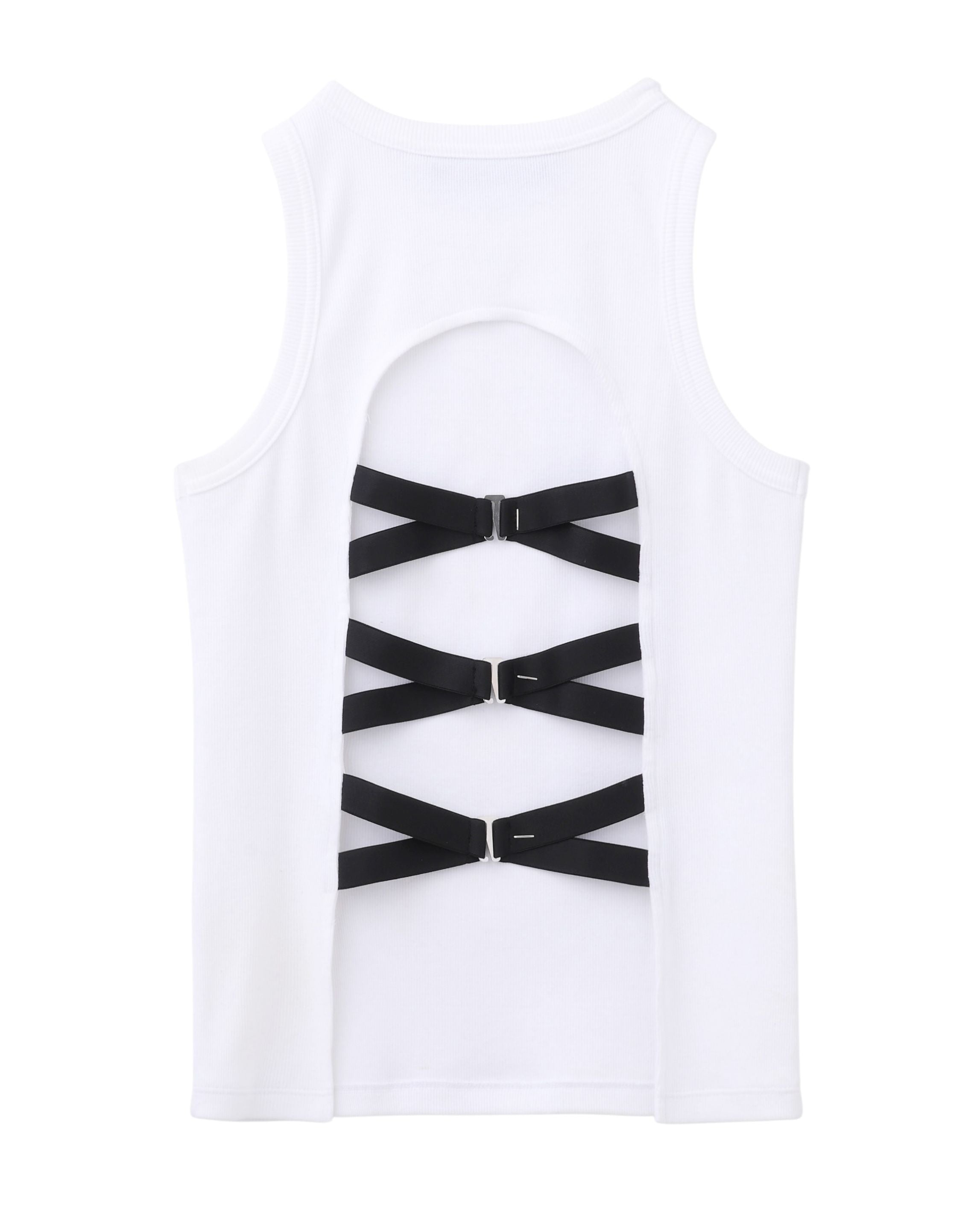 COTTON RIB BACK STRAP TANK-TOP